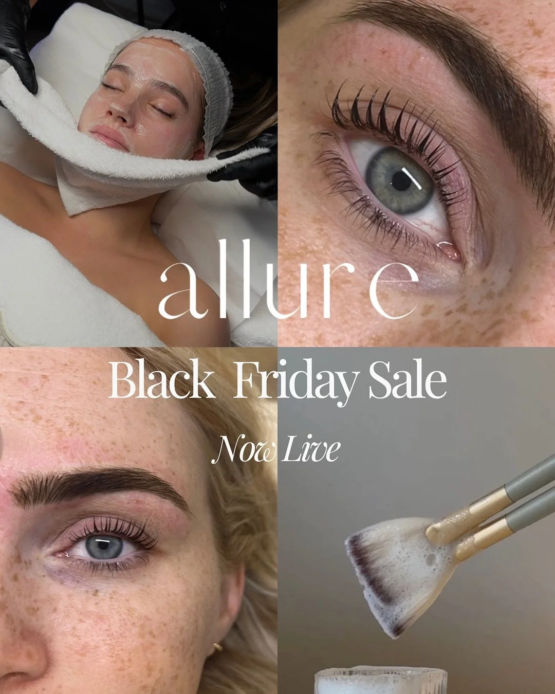 BLACK FRIDAY SALE NOW LIVE ✨✨🥳

Do not miss Allure Skin and brows biggest sale yet!! Enjoy our most exclusive offers on HydraFacial, iS Clinical facials, brand new facial courses, our new brow and lash treatments, products, LED masks and Sculpta dev