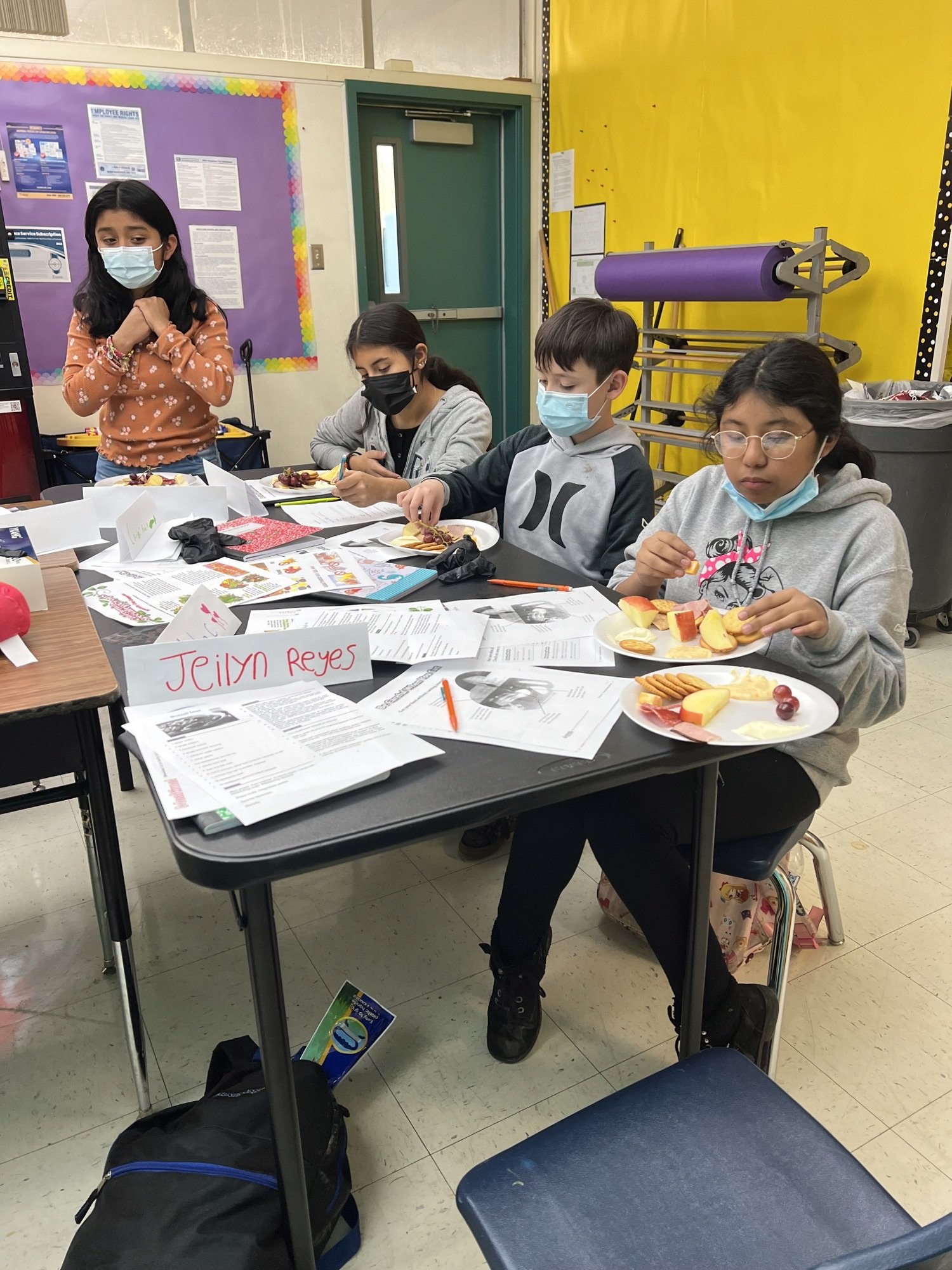 Cooking Matters students enjoy their handmade charcuterie boards