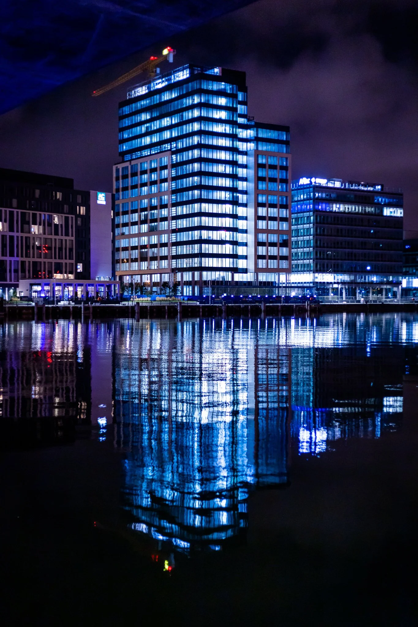City Quays, Belfast reflected in river Lagan