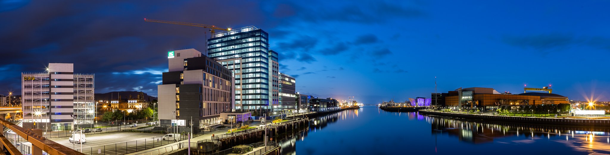 Titanic Quarter night panorama