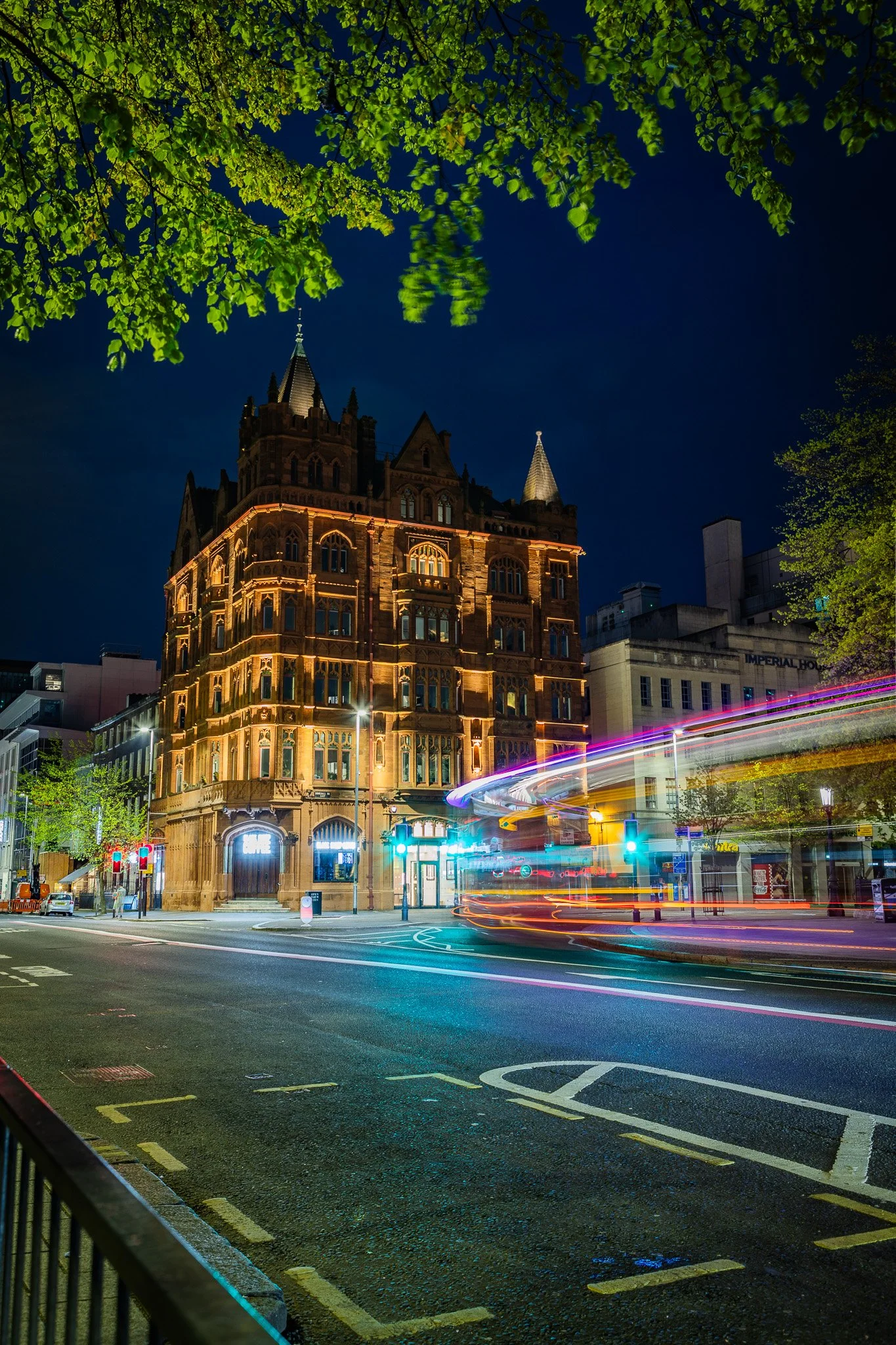 Pearl Assurance House, Belfast at night