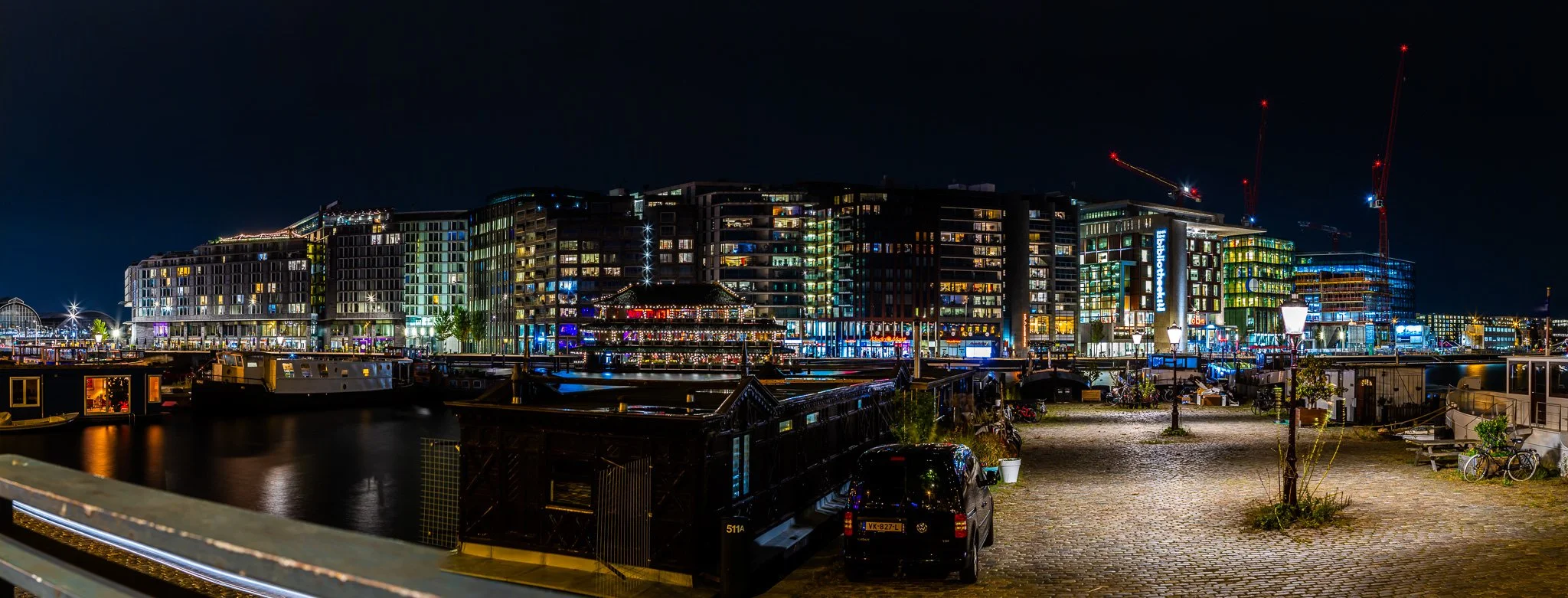 Oosterdokseiland, Amsterdam night panorama