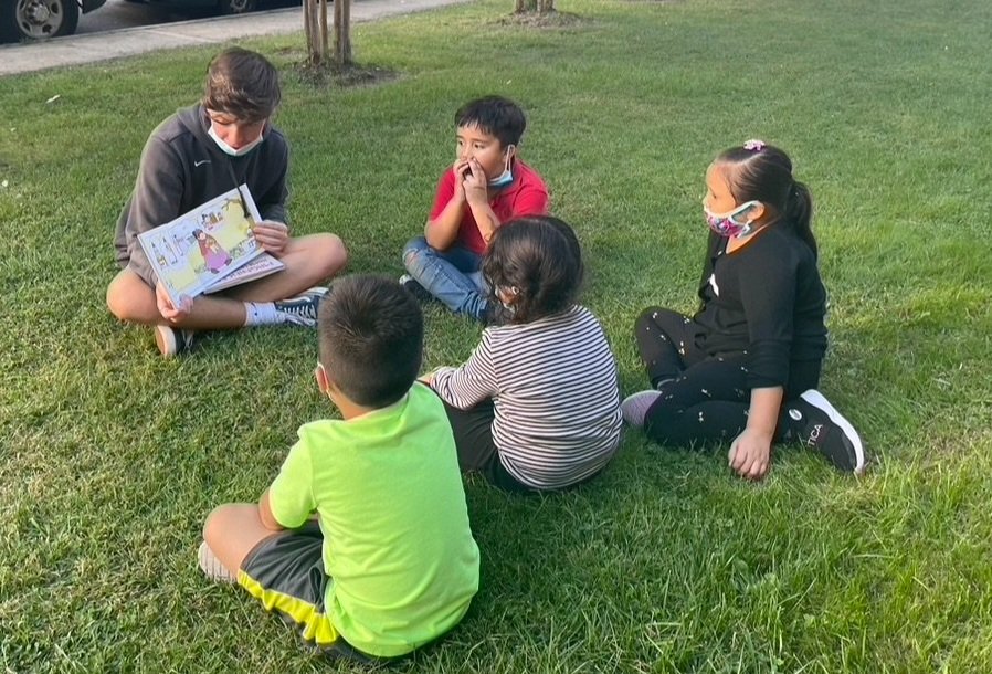 A small group reading session to encourage academic success.