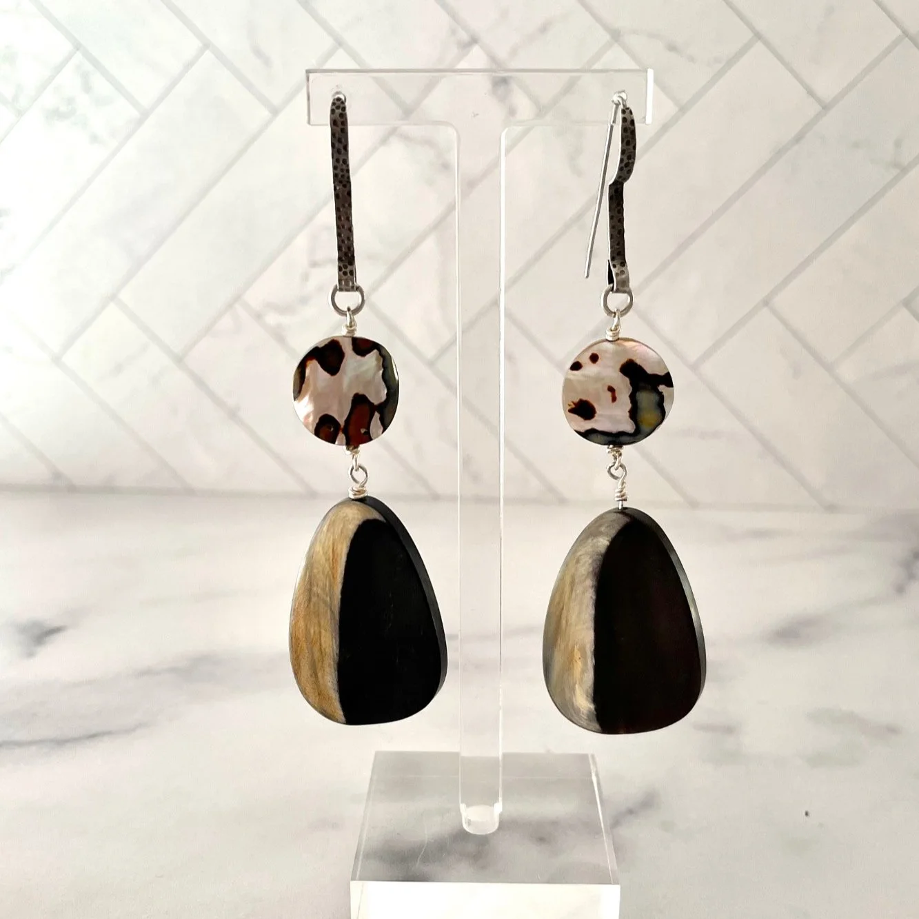 buffalo horn statement earrings