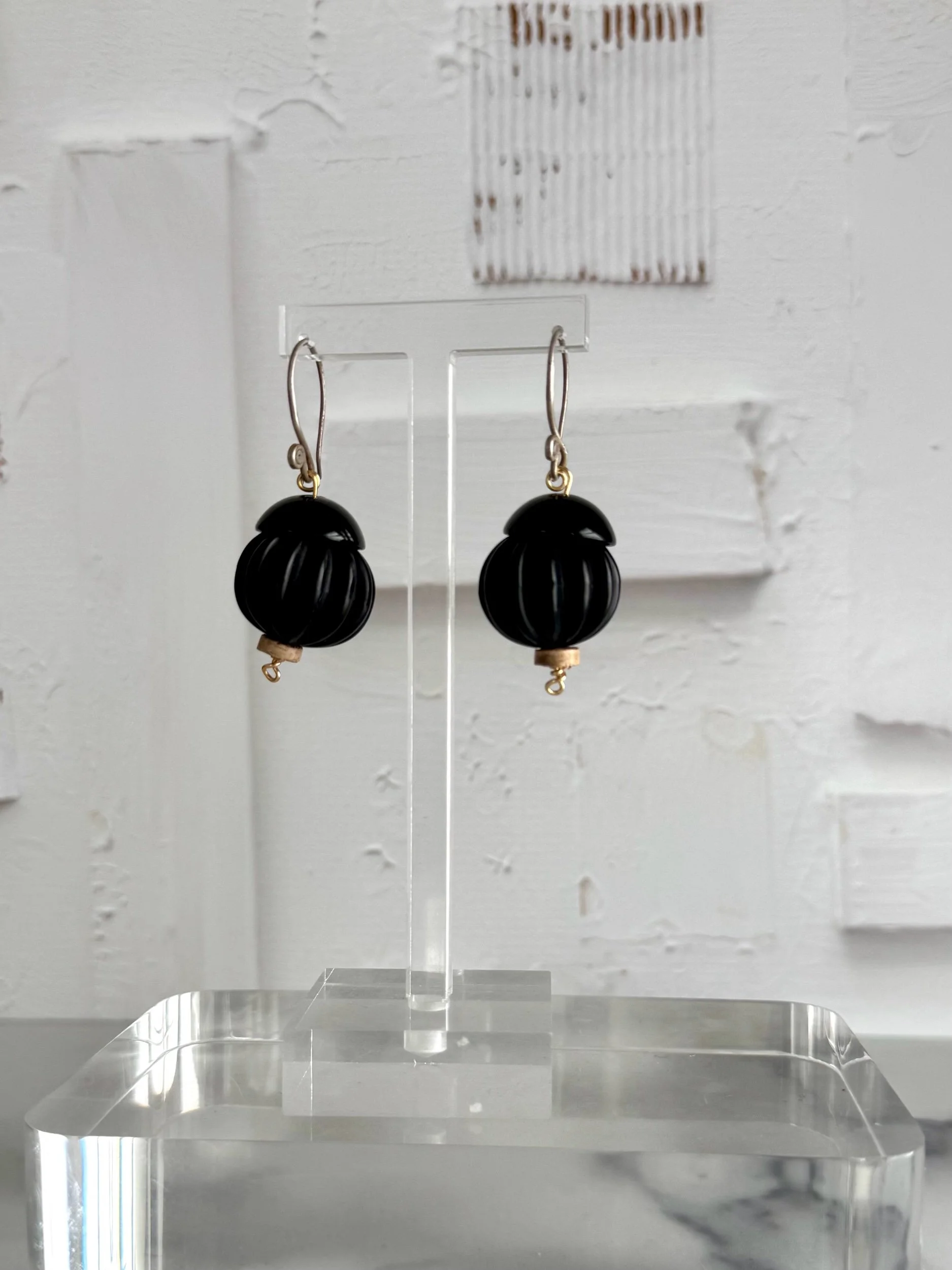 Black and silver vintage findings earrings boho inspired