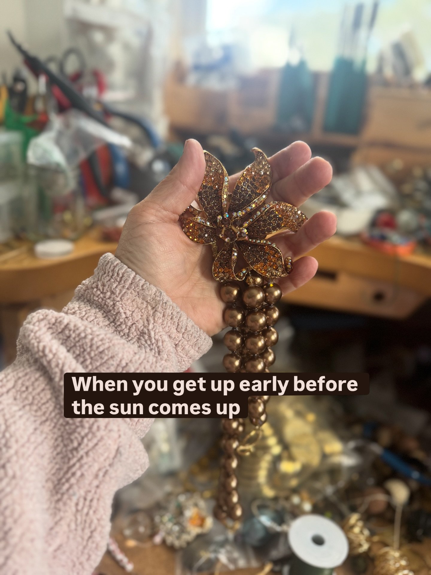 There&rsquo;s something magical about creating before the world wakes up. 

When it&rsquo;s just me, my workshop, and a pile of vintage beads, old jewelry, and findings waiting to become something special.

This Saturday, I&rsquo;m not just bringing 