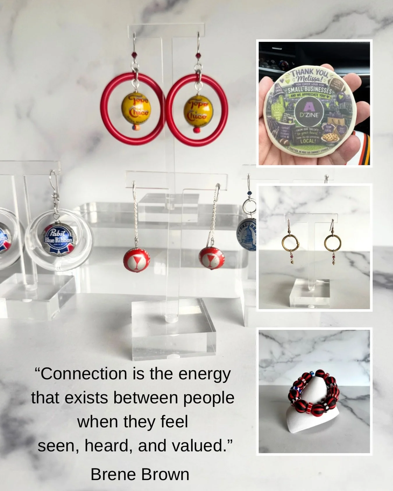 Someone sent me a message last week....

She had been having a rough day. One of those days where everything feels heavy and you just keep pushing through.

Then someone stopped her. To compliment her jewelry, A D&rsquo;Zine jewelry.

That moment, a 
