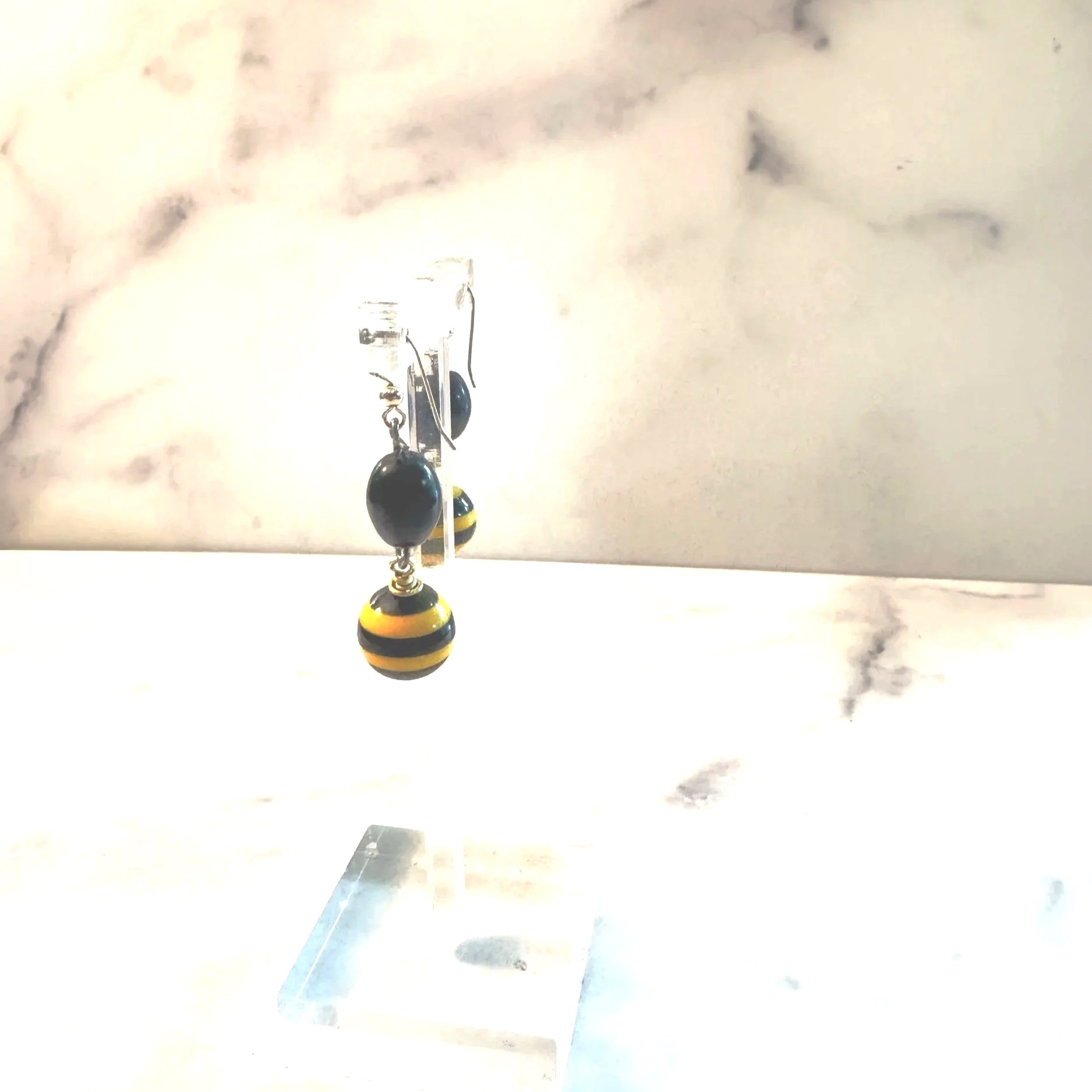 black and yellow team pride jewelry for college or professional