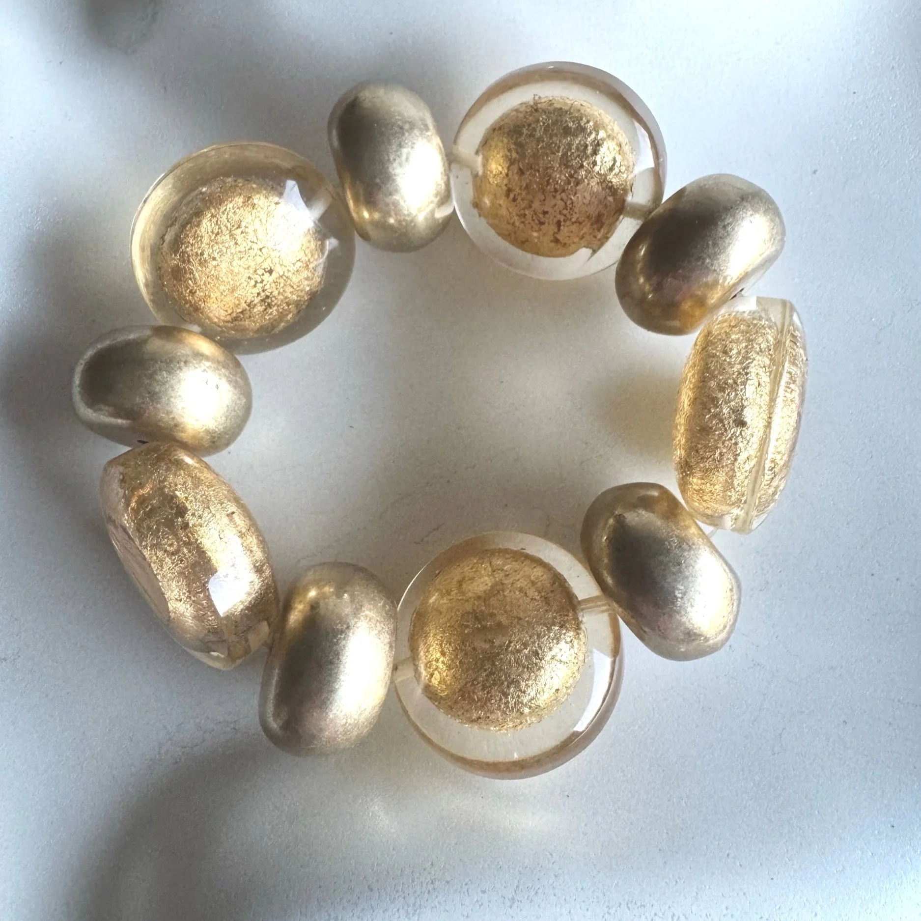 upccyle chunky big bracelet made with vintage lucite beads