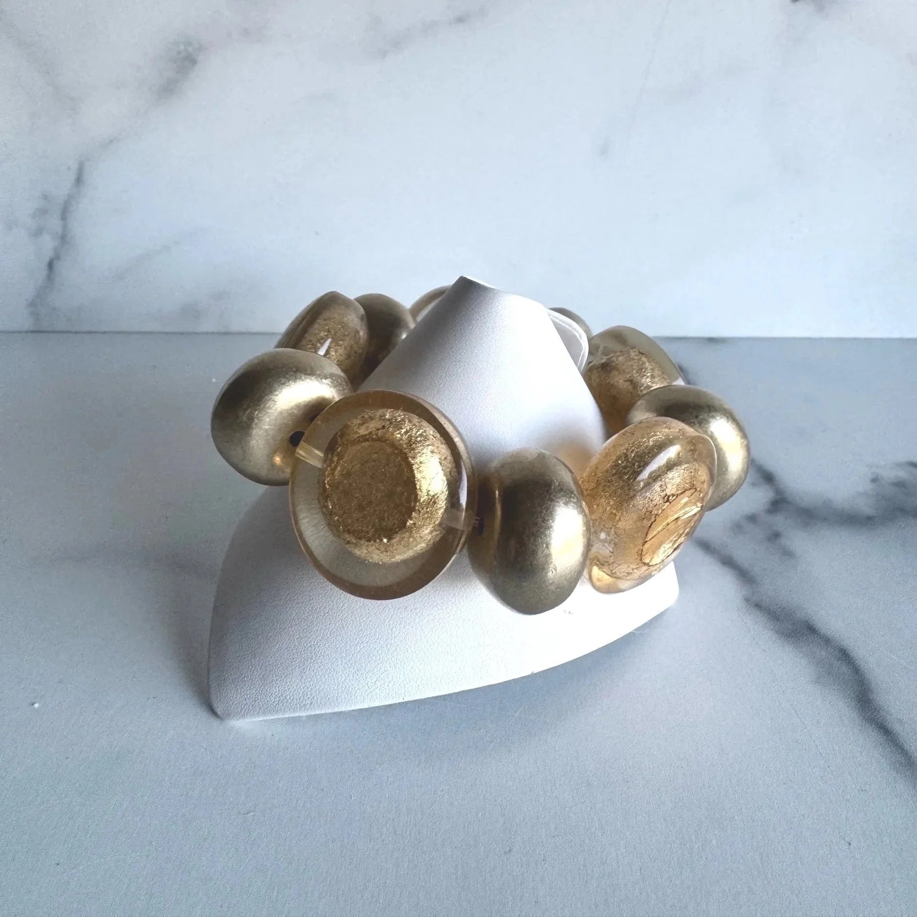 upccyle chunky big bracelet made with vintage lucite beads