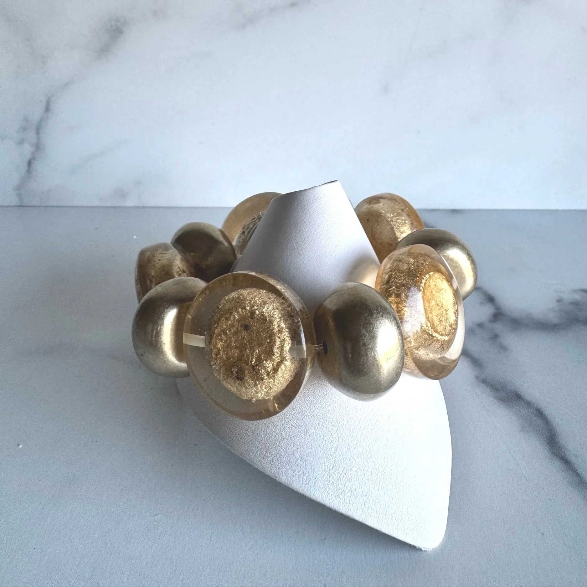 upccyle chunky big bracelet made with vintage lucite beads