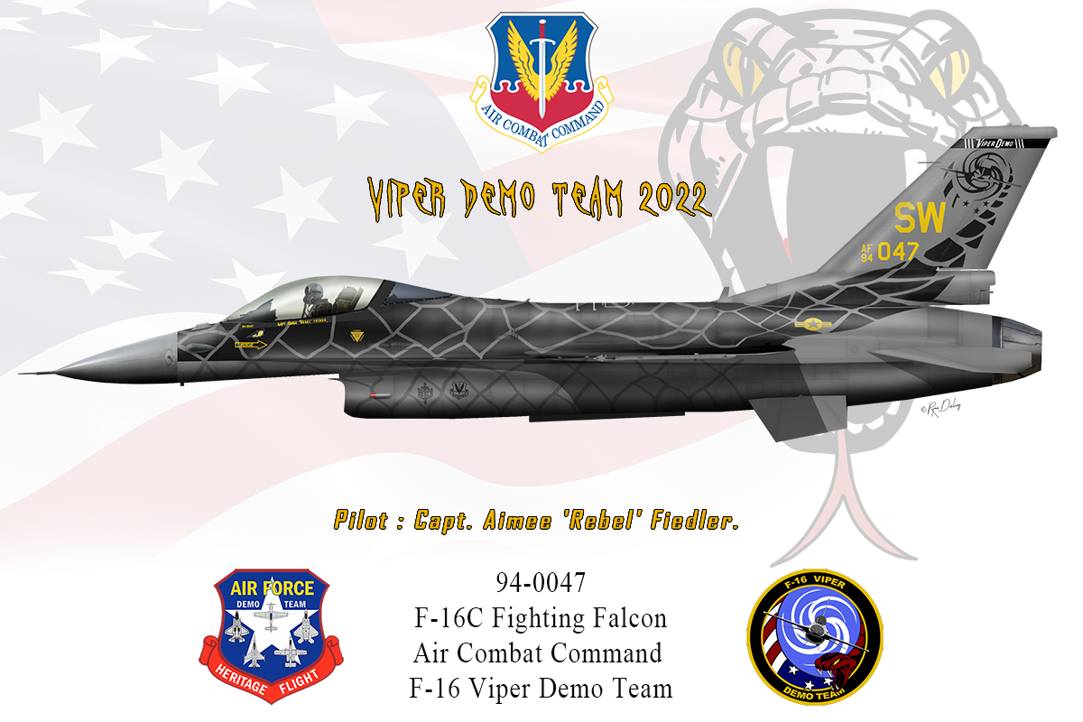 F-16 Viper Demo Team - Profile Print — Ryan Dorling Military Litho