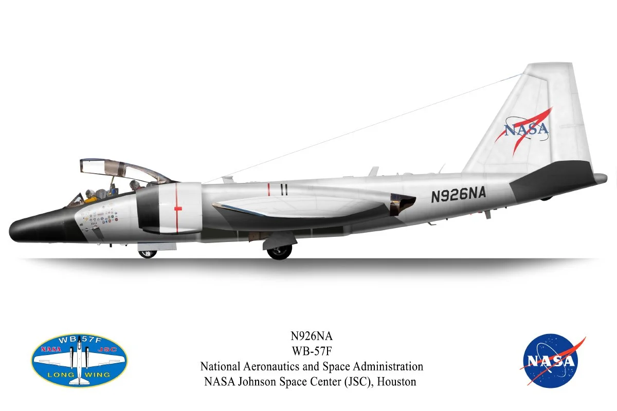 N926NA WB-57F NASA - Profile Print (on the ground canopy open)