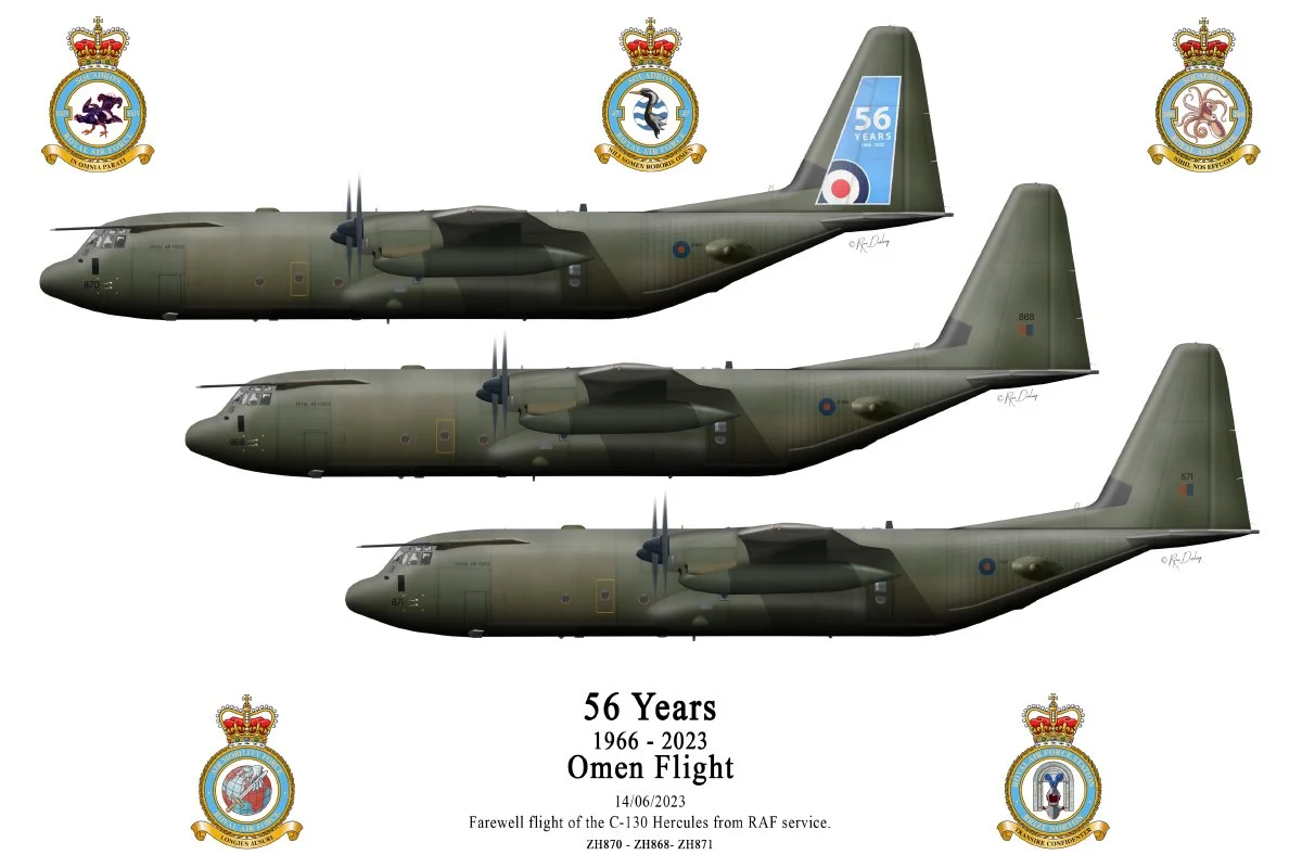 "Omen Formation" RAF C-130J Retirement - Side Profile