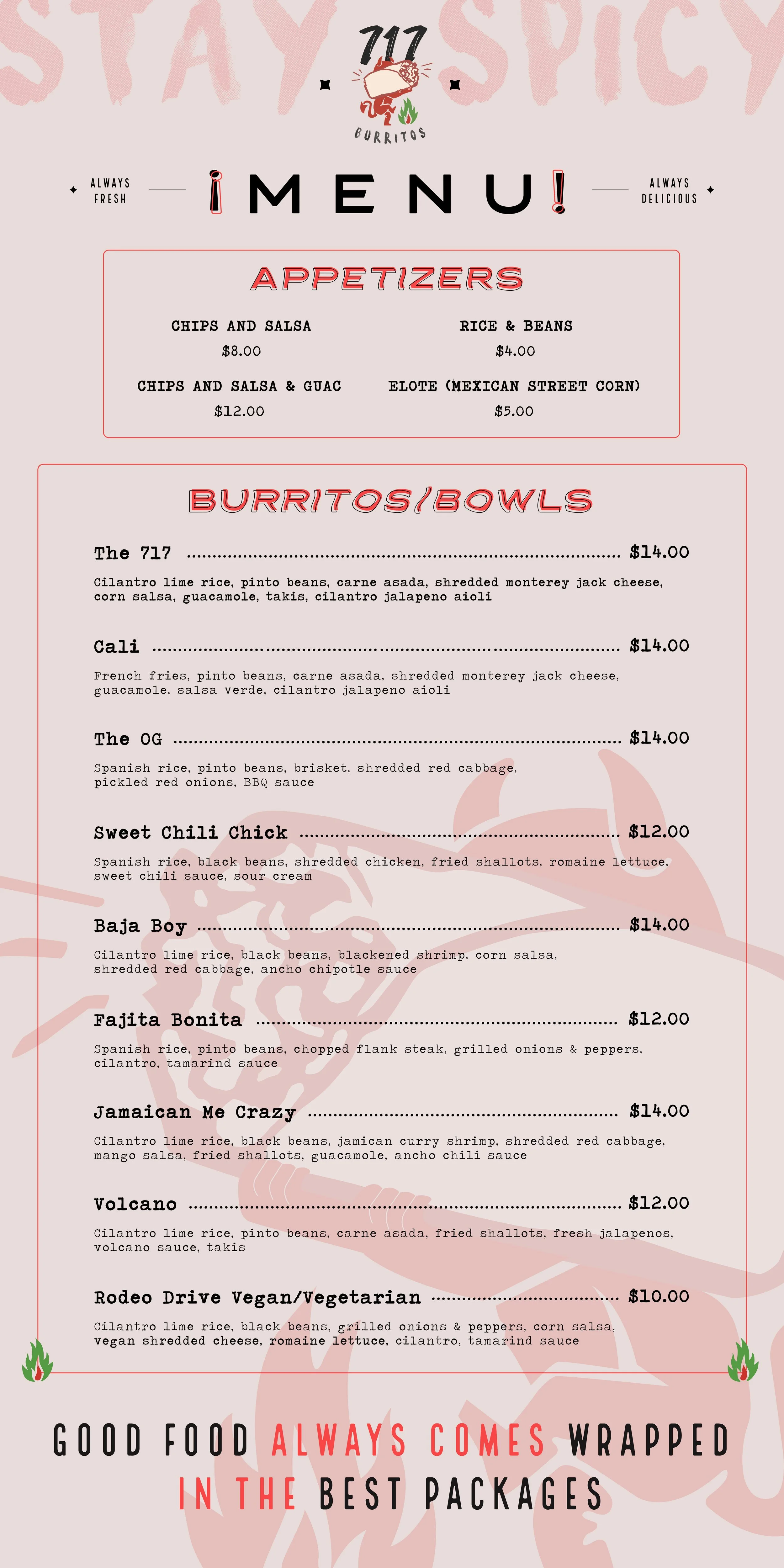 MENU 717 Burritos