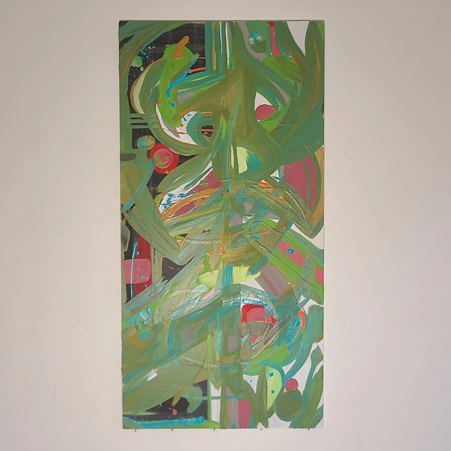 &quot;Passion Over Me&quot; | 18x36&quot;

Acrylic and gouache on found laminated wood panel.

💣💣💣

#jakehenzo #abstractexpressionism #interdisciplinaryartist #nycartlife #nycart #wetonwet #brooklynart #acrylicpainting #emergingartist #colorfulart