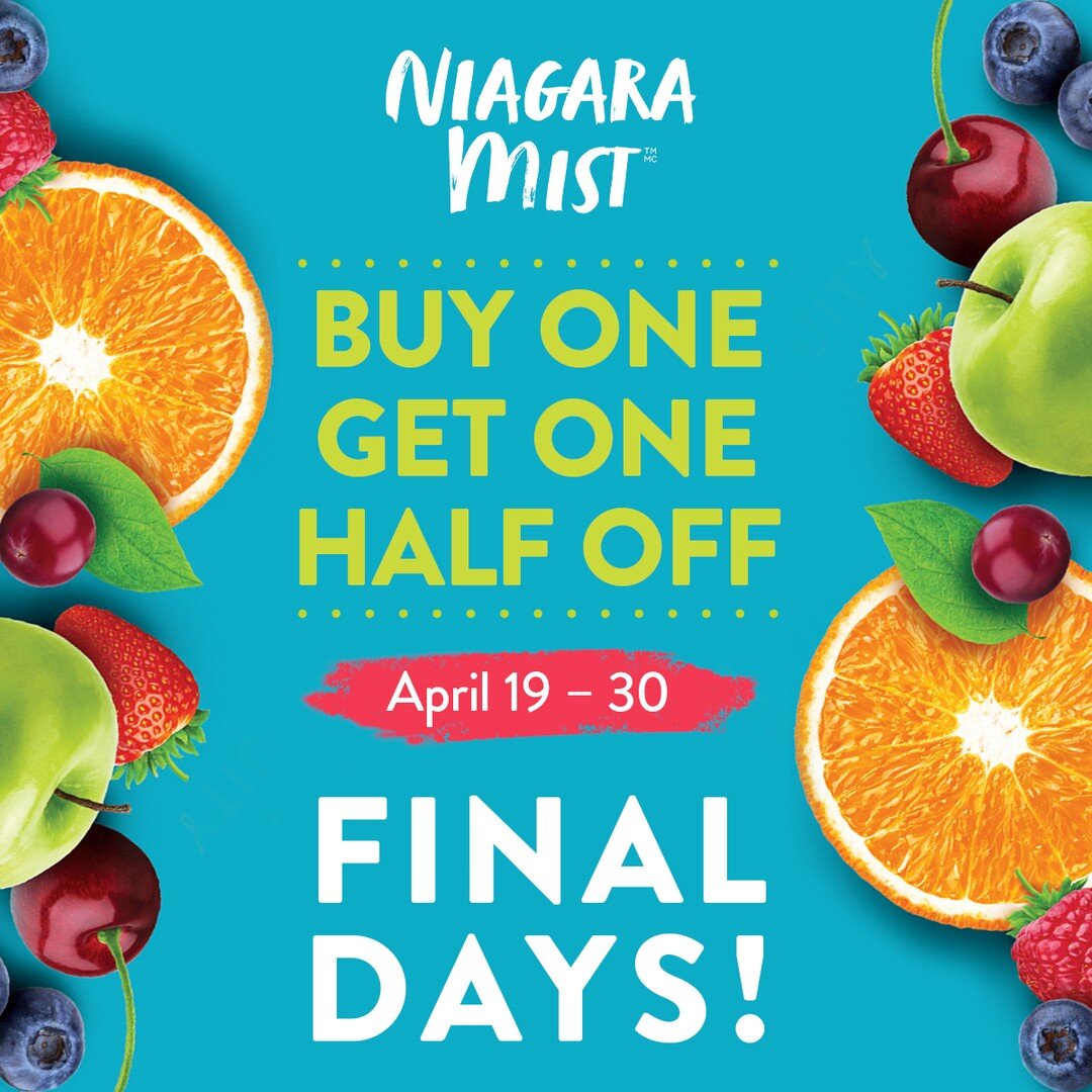 Only a few days left to buy one Niagara Mist wine kit and get another half off! It may not look like it outside now, but it will be summer soon and these wines are bursting with the perfect fruit flavours.