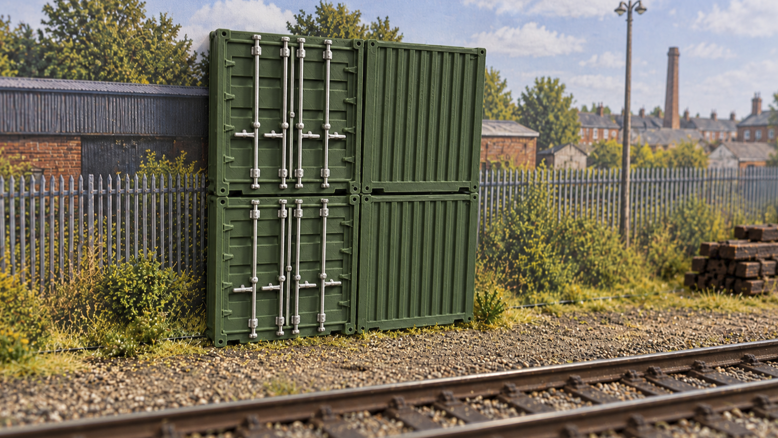 Low Relief Shipping Containers Unpainted - OO Gauge (Pack of 4)
