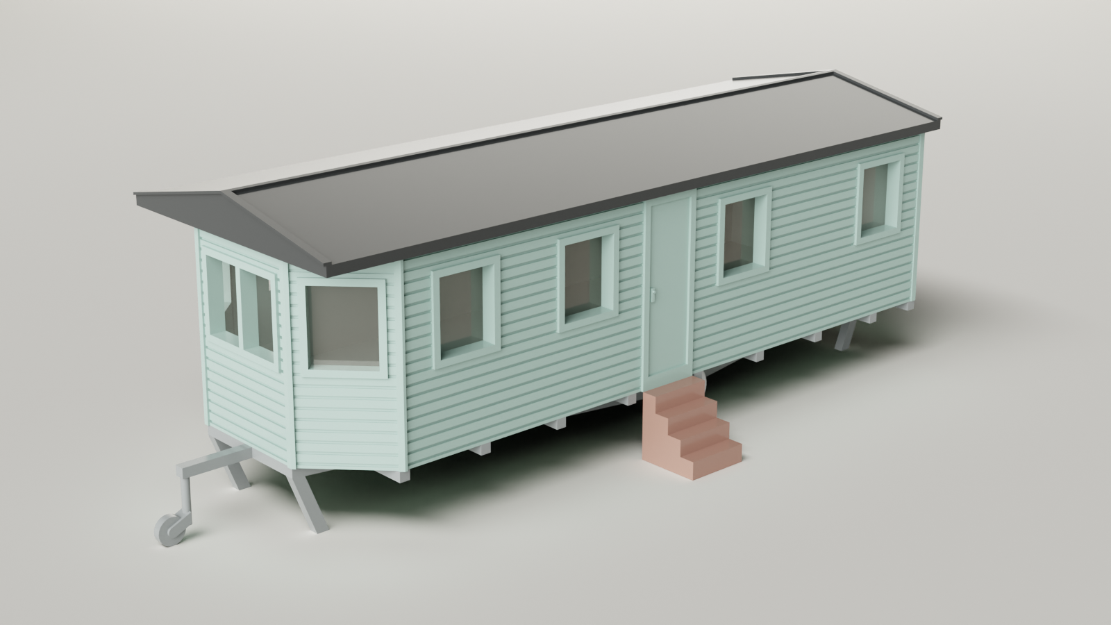 Static Caravan Kit Unpainted N-Gauge