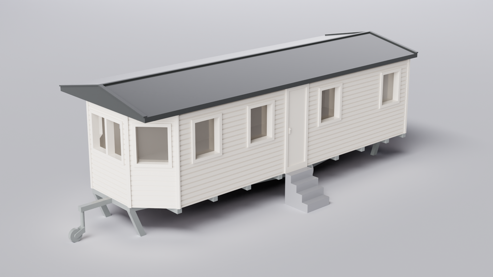 Static Caravan Kit Unpainted OO-Gauge