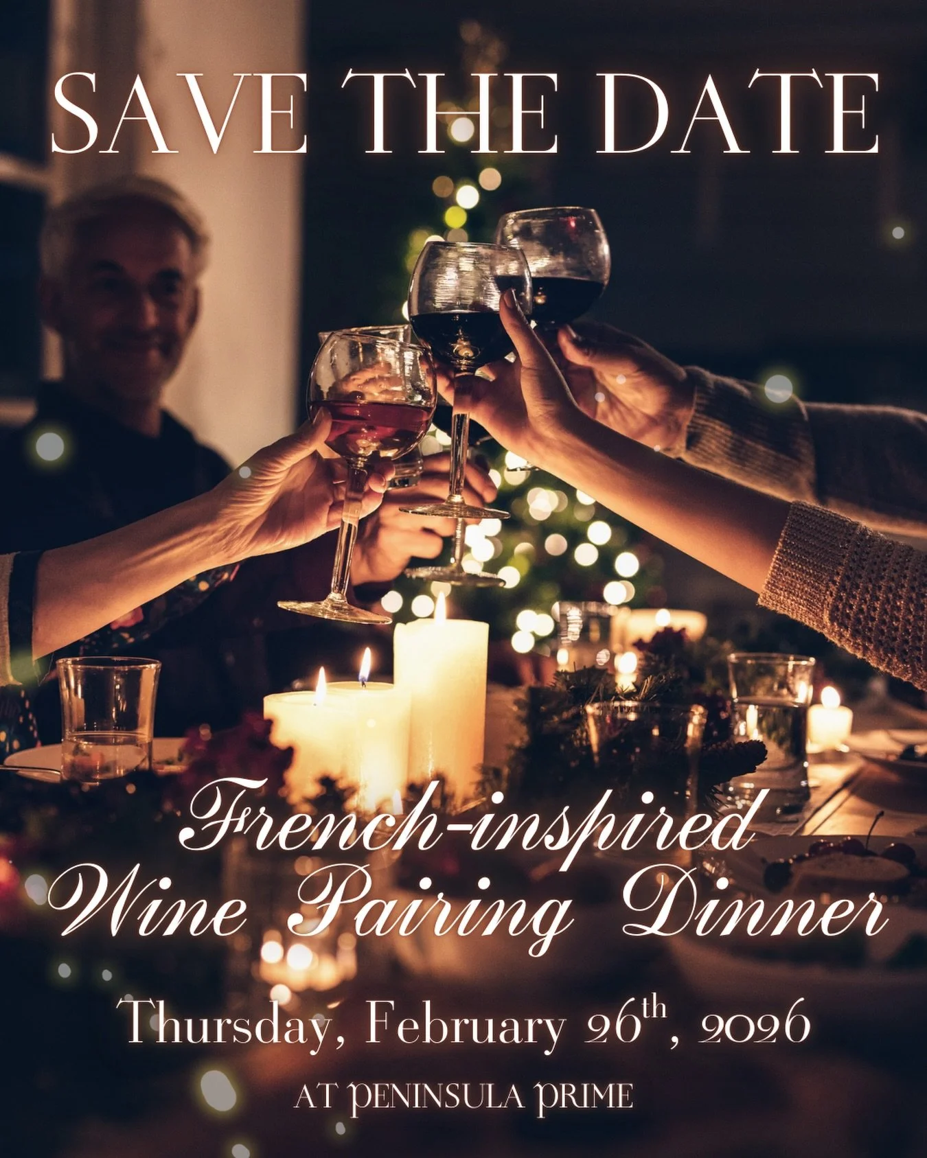 Mark your calendars for February 26th! We will be hosting a French-inspired Wine Pairing Dinner, and we want you to be there! 

The menu and details for reservations will be announced soon!