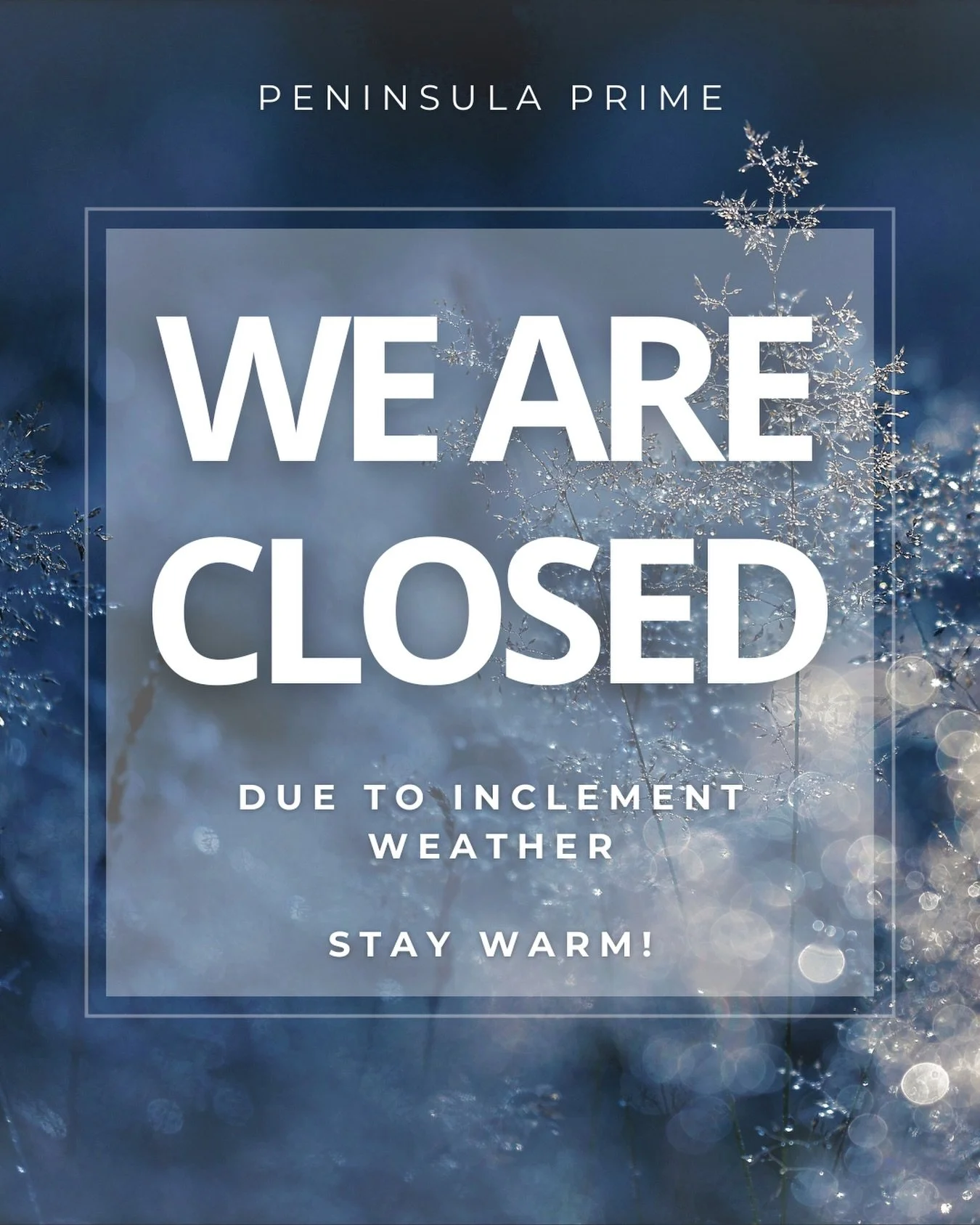 It&rsquo;s a snow day! ❄️ We are CLOSED tonight, Saturday, January 31st. Stay safe and warm!