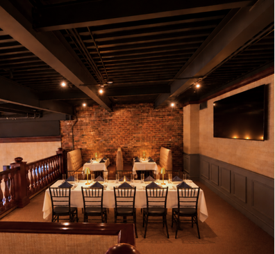 Mezzanine  Room set for a private event at Peninsula Prime