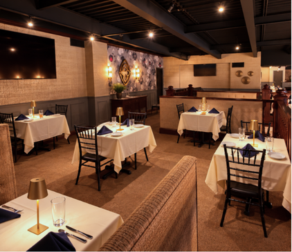 Mezzanine  Room set for a private event at Peninsula Prime
