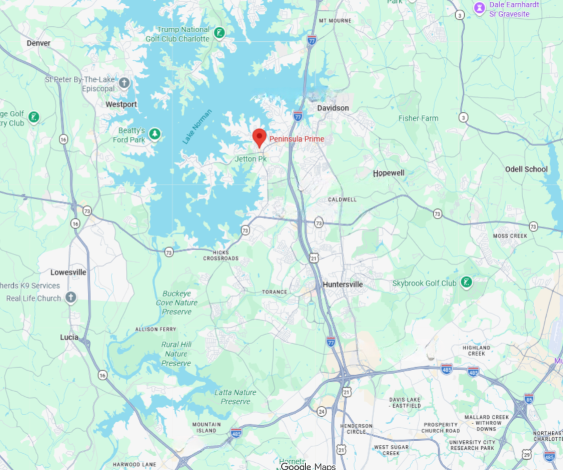 Location of Peninsula Prime on map