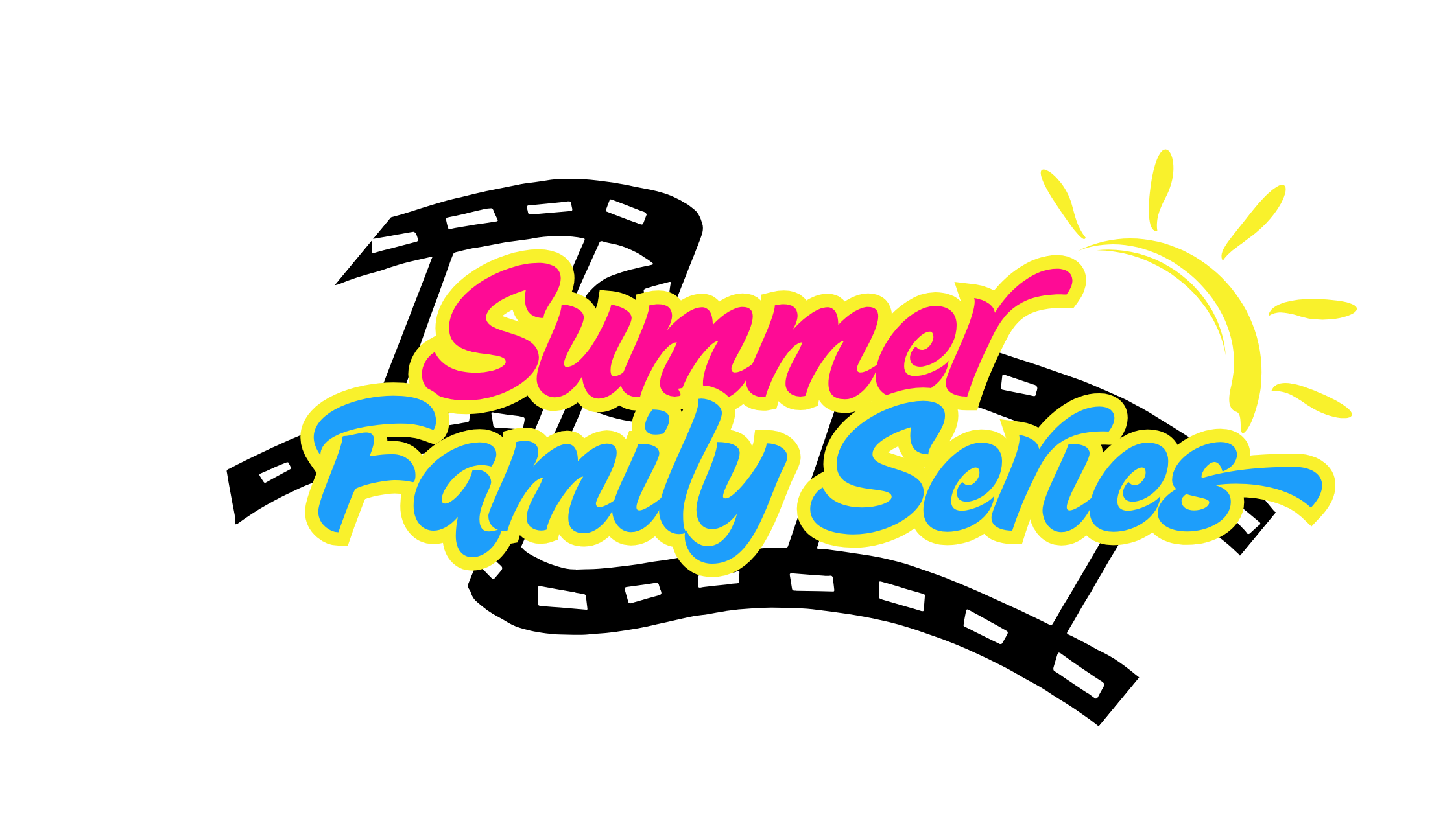 Colorful logo with the text 'Summer Family Series' in pink, blue, and yellow, featuring a sun illustration.