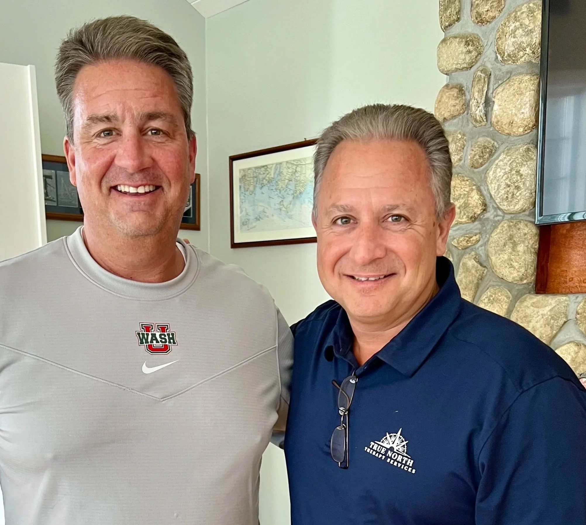 Dan D'Andrea, PT, with a former patient following orthopedic rehabilitation.