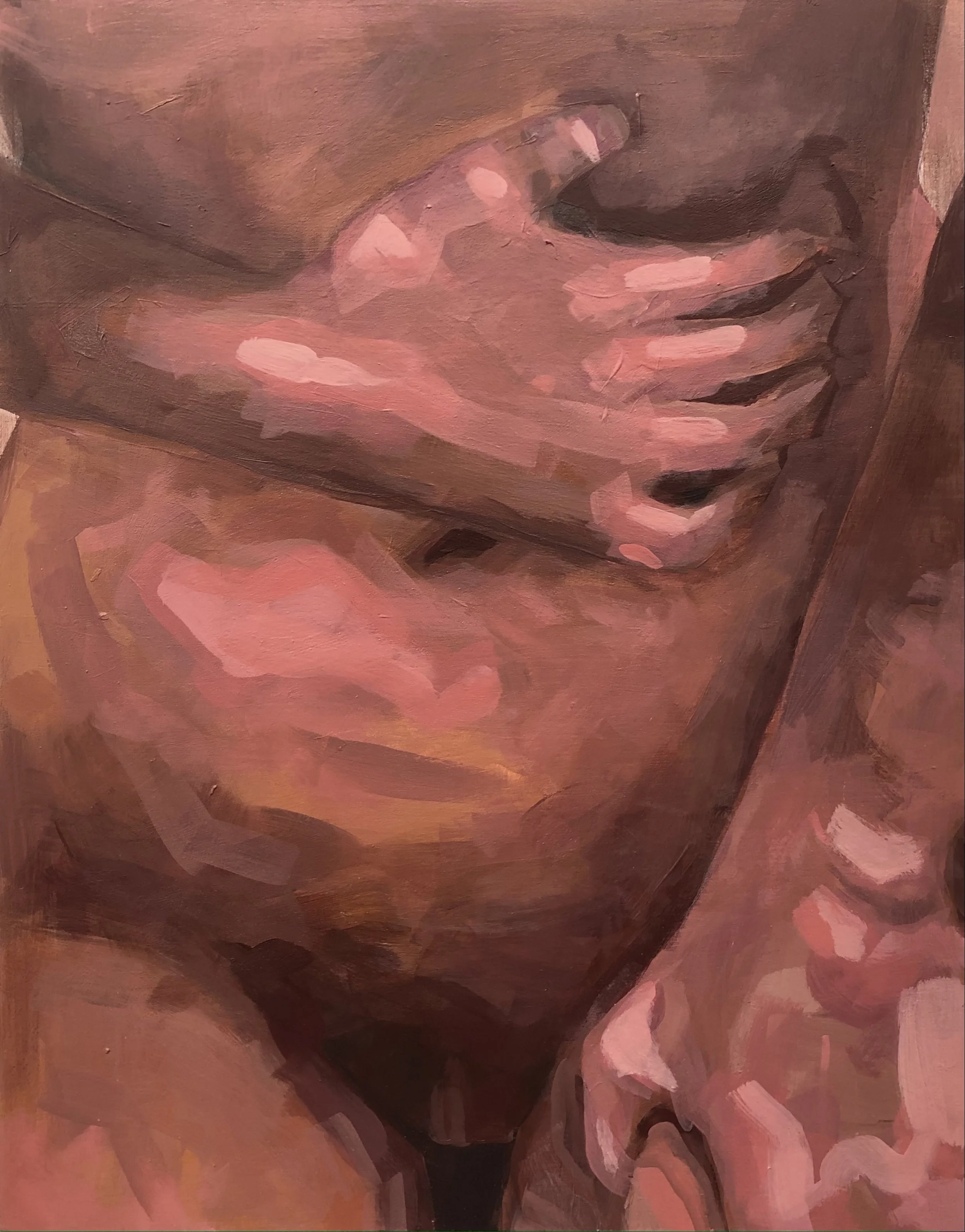 Clutch, acrylic on panel, 11” x 14”, 2021.