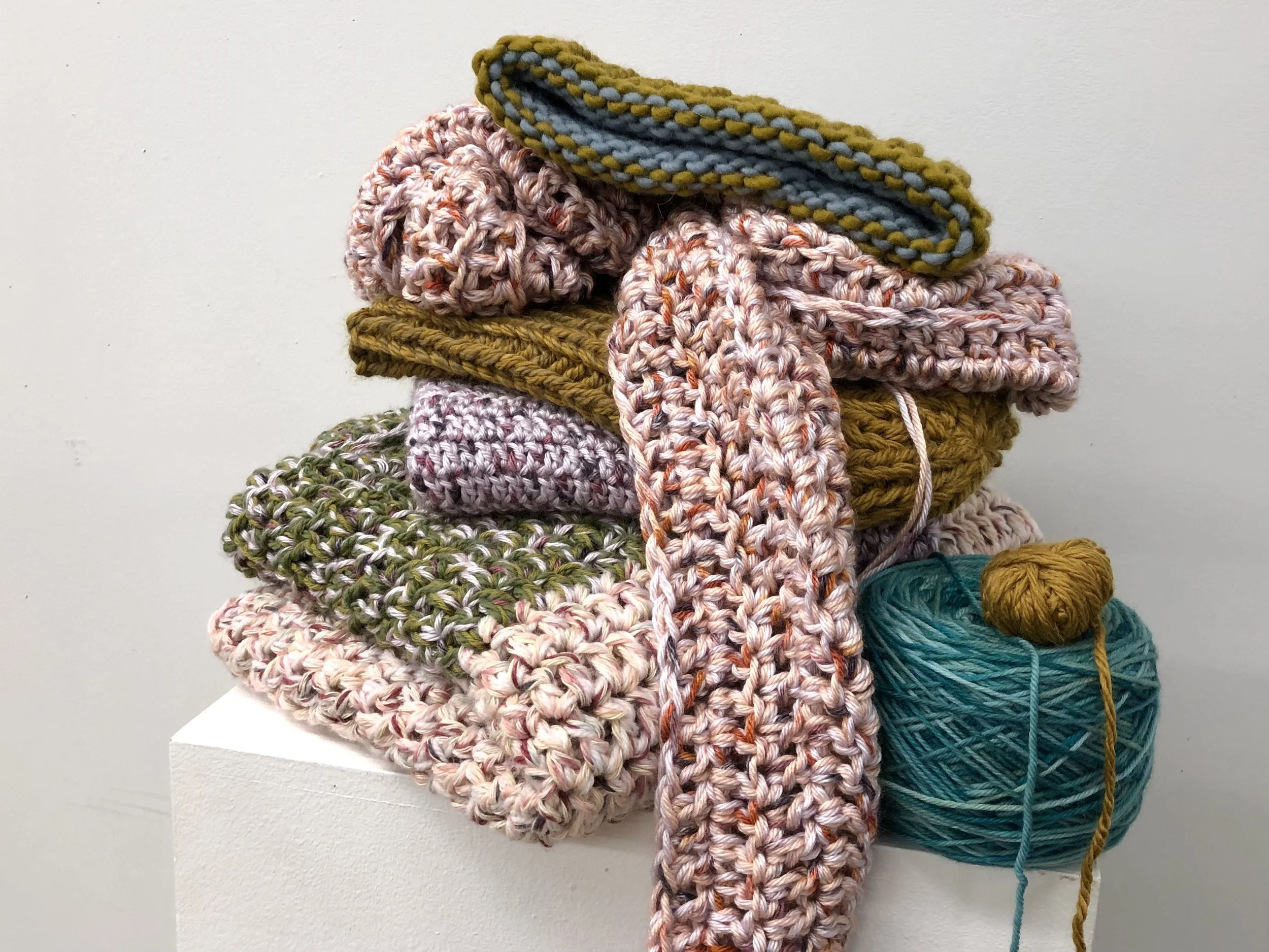 Comfort, acrylic, wool, and cotton yarn,
2021.