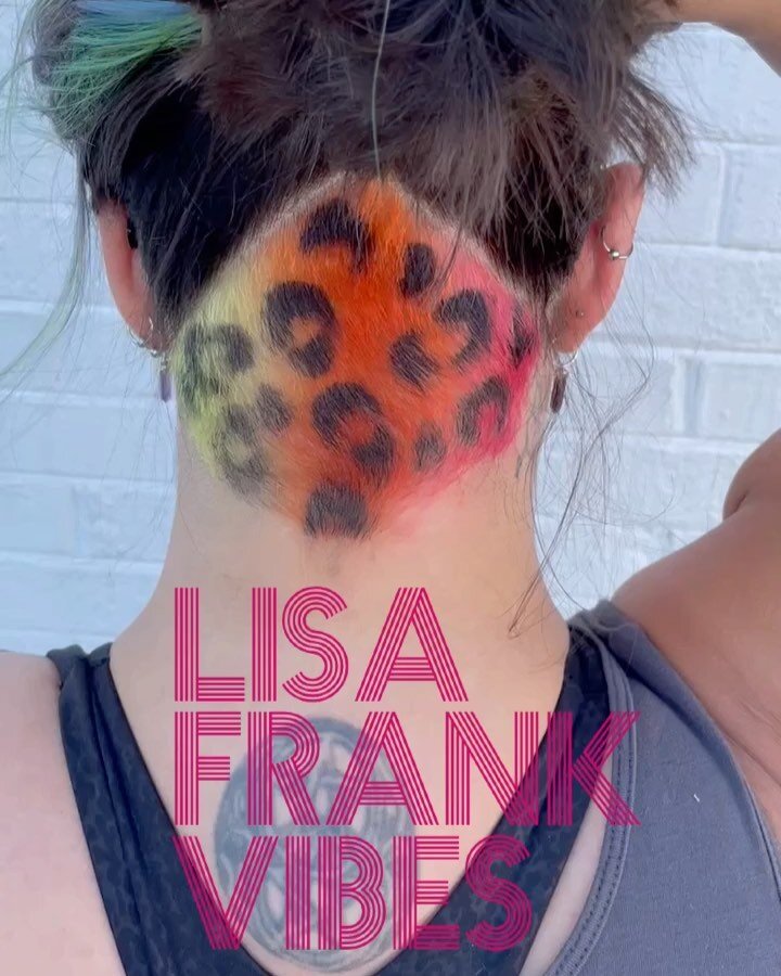 Lisa Frank Vibes with this one today, check out that undercut!! Had a little fun with this amazing Dr. today and brought her back to feeling herself again!! ❤️🔥 

#lisafrank  #lisafrankhair #leopardprint #leopardprinthair #undercut #pulpriot #iamthe