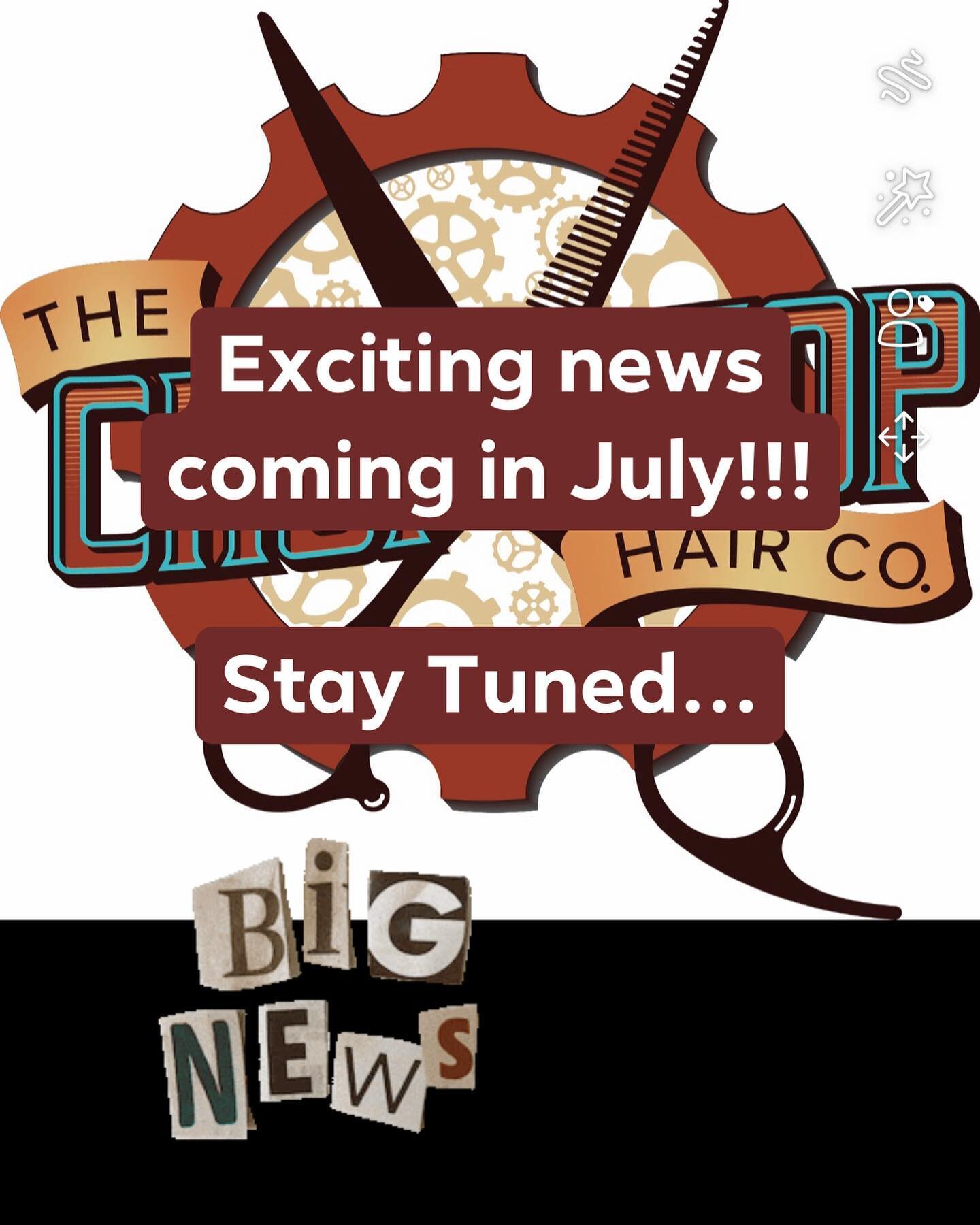 Exciting news to be announced in July!! Stay tuned for details and please start following me at chop_shop_hairnc21 for more updates and pictures!! 

Thank you all for the continued love and support!!! 

#chop_shop_hairnc21 #gsostylist #gsosalon #bign