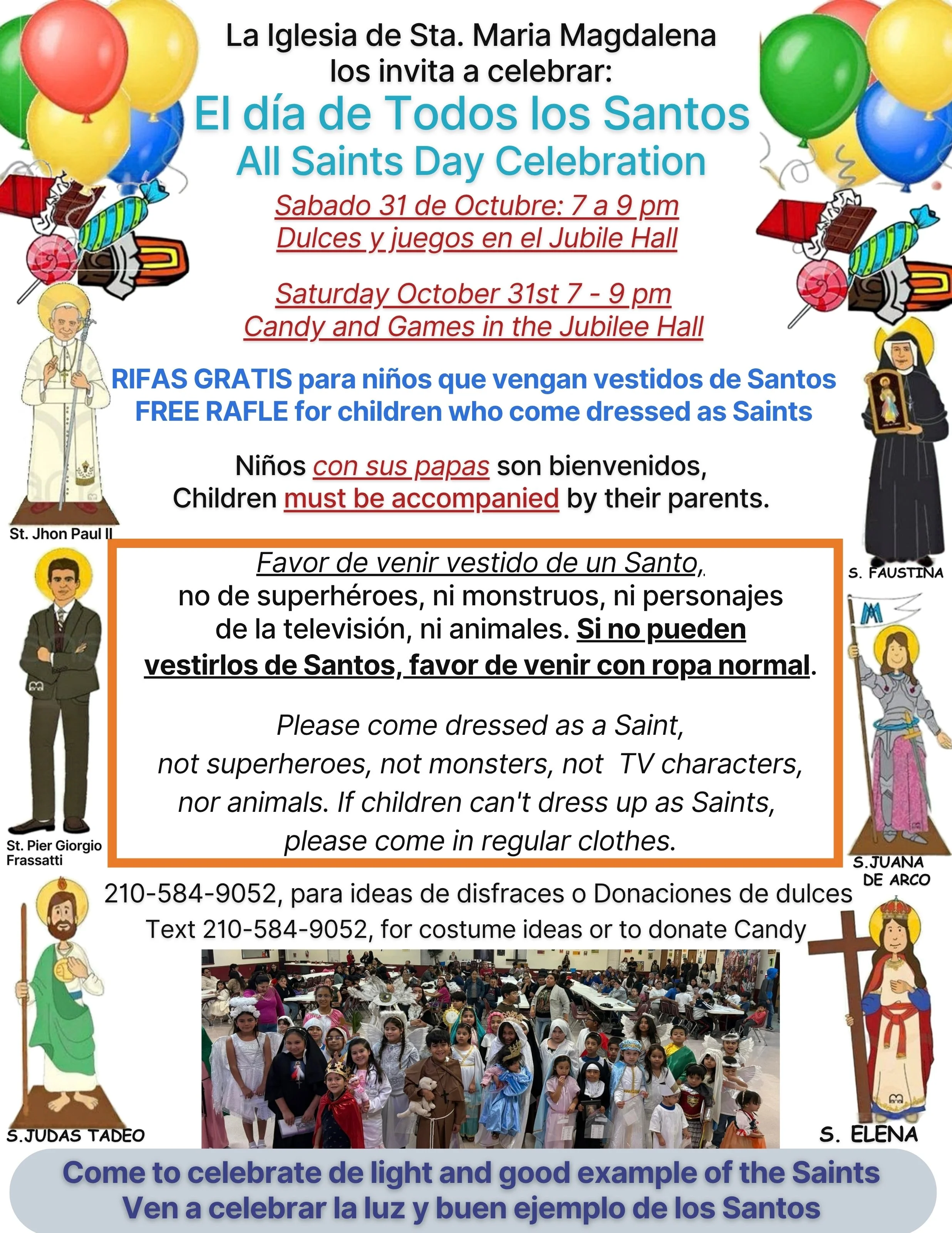 Text 210-584-9052, for costume ideas or to donate Candy Come celebrate the light and good example of the Saints (1).jpg