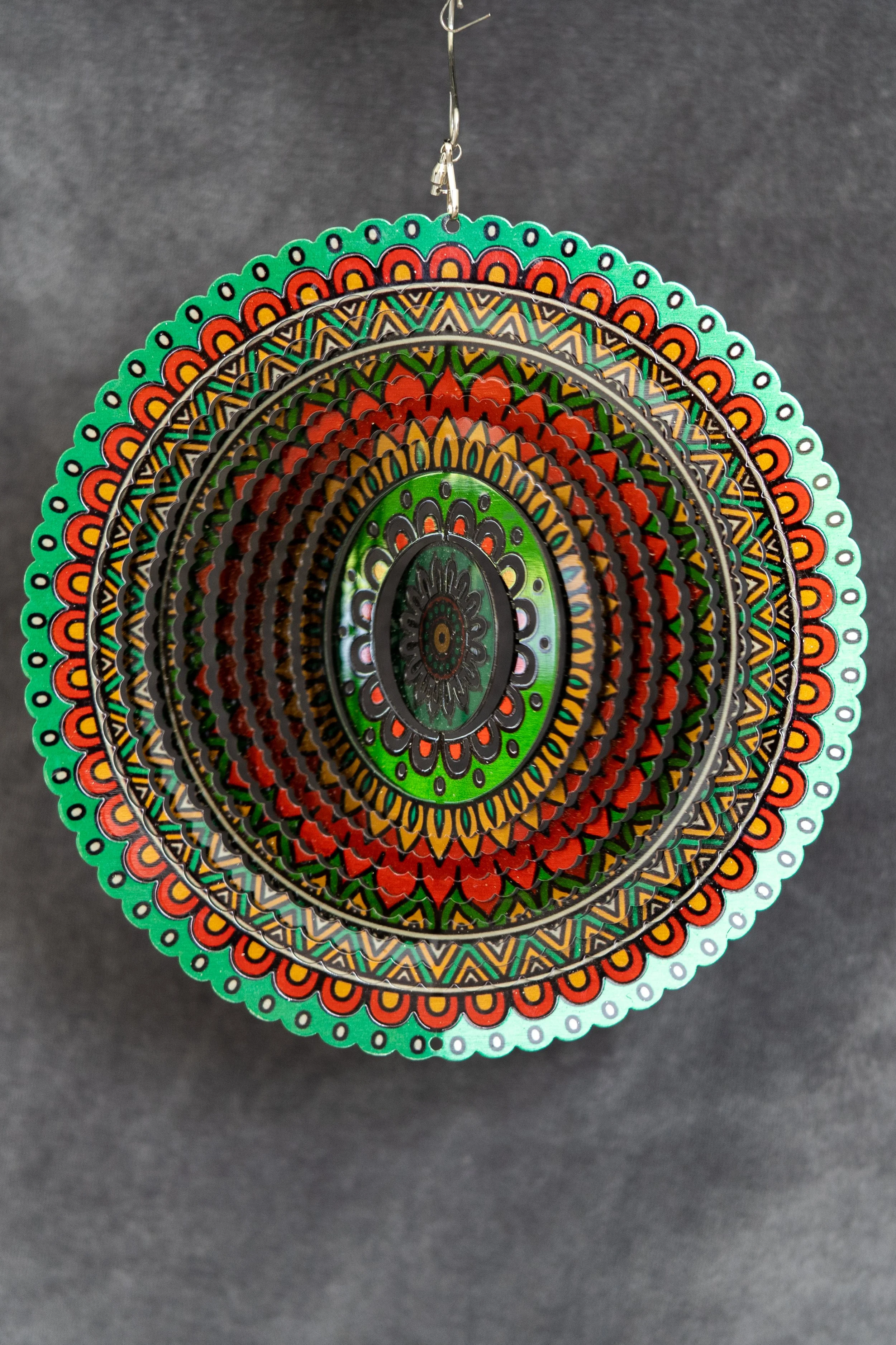 Mandala Flower Red and Green Small
