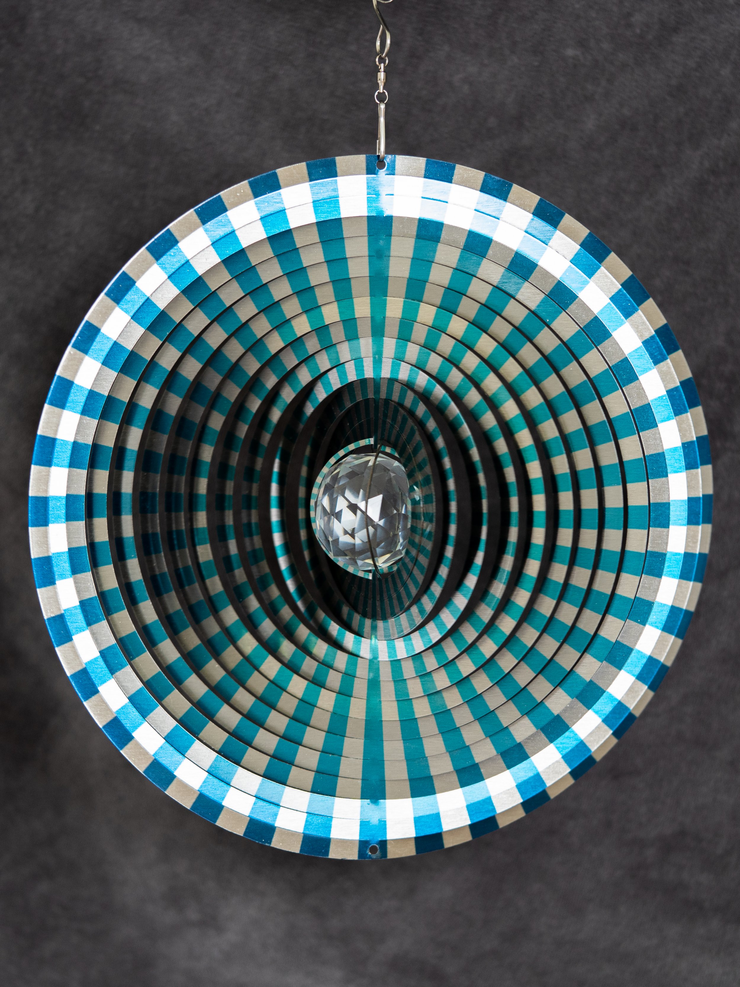 Blue and Silver Circle with Crystal