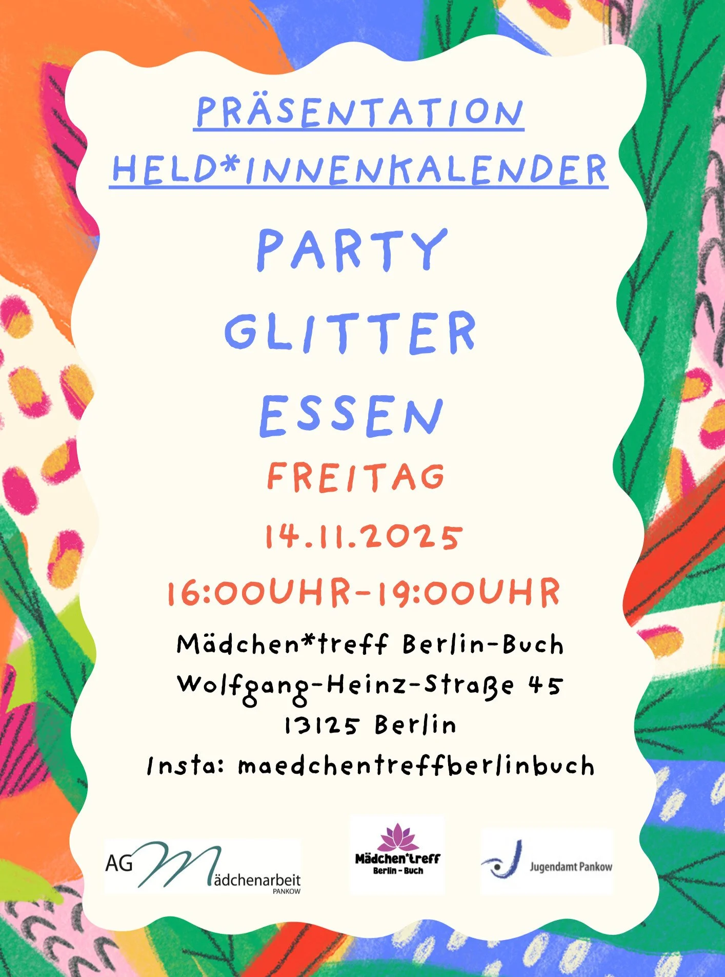 Yay, der Wandkalender ist fertig - mit Zeichnungen von M&auml;dchen und junge FLINTA aus Pankow 🎉🎨🖍️🗓️
Am Freitag - 14.11. - gibt's ne Party 🎶✨🎂
im @maedchentreffberlinbuch
🌟🌟🌟🌟🌟🌟🌟🌟🌟🌟🌟

#minta #flinta #m&auml;dchenarbeit #offenekinde