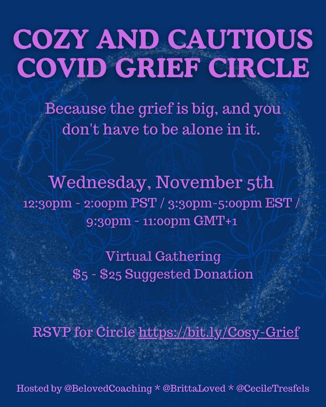 Covid Cautious Loves… Our next grief gathering has been scheduled! 
This is a space for C*vid cautious folks to gather virtually and tend the various griefs that we have experienced since March 2020 and the specific grief of watching the worl