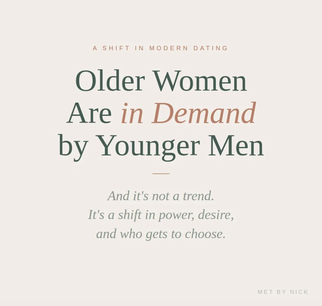 Older Women Are in Demand by Younger Men