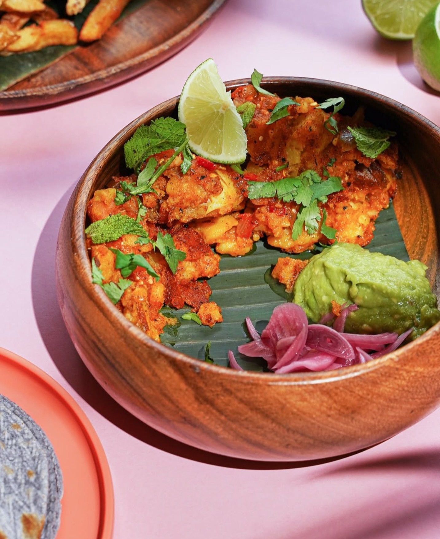 Picadillo de Papa Tacos 🌮 
Costa Rican Potato Tacos - achiote and garlic potato hash topped with mint, cilantro and Arbol sauce, pickled red onions on the side, served with guacamole and corn tortillas. (Gluten Free, Vegan) 
#chadwicksTO