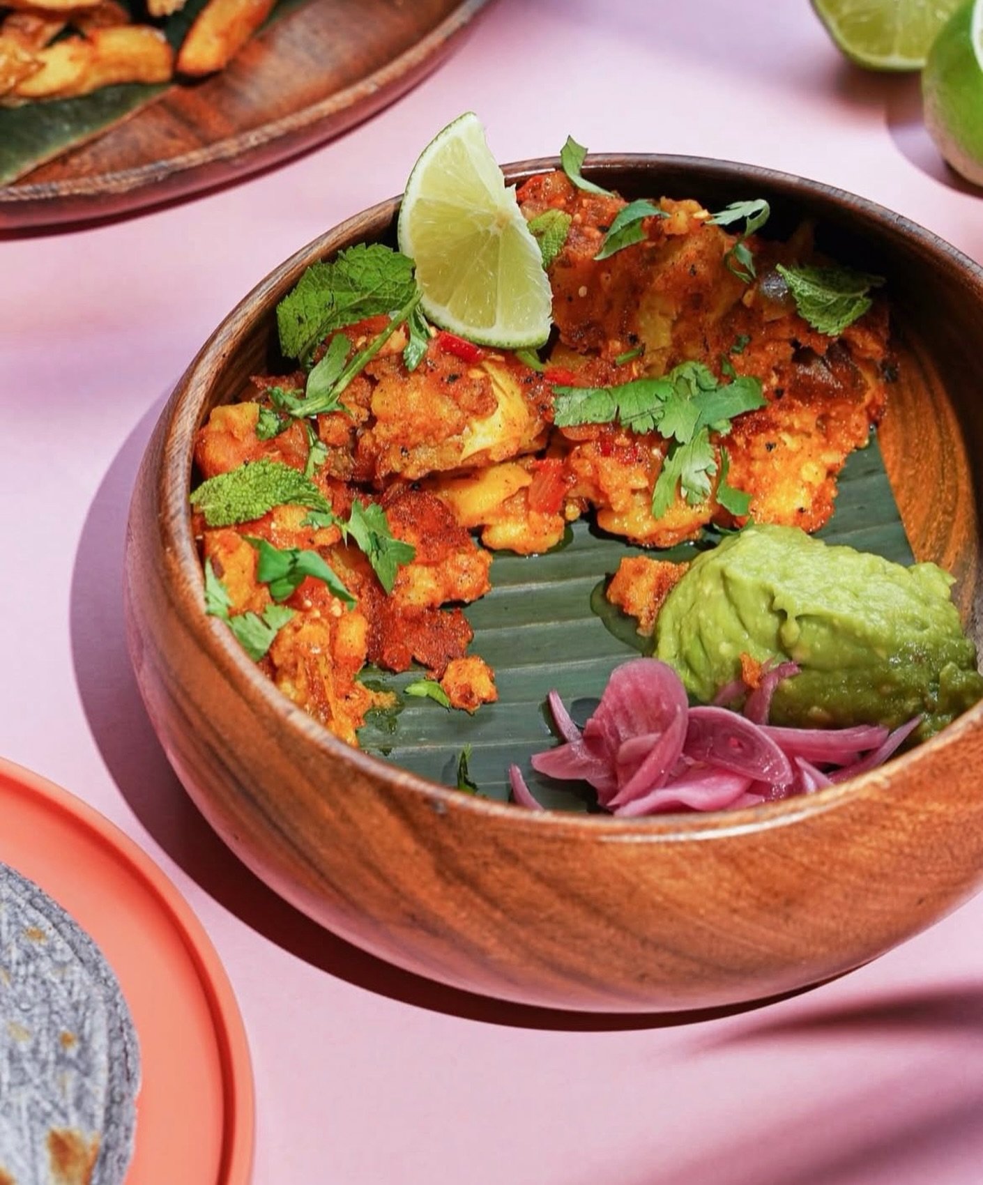 Picadillo de Papa Tacos 🌮 
Costa Rican Potato Tacos - achiote and garlic potato hash topped with mint, cilantro and Arbol sauce, pickled red onions on the side, served with guacamole and corn tortillas. (Gluten Free, Vegan) 
#chadwicksTO