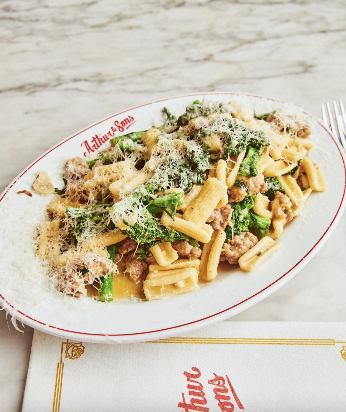 Cavatelli with broccoli rabe and sausage