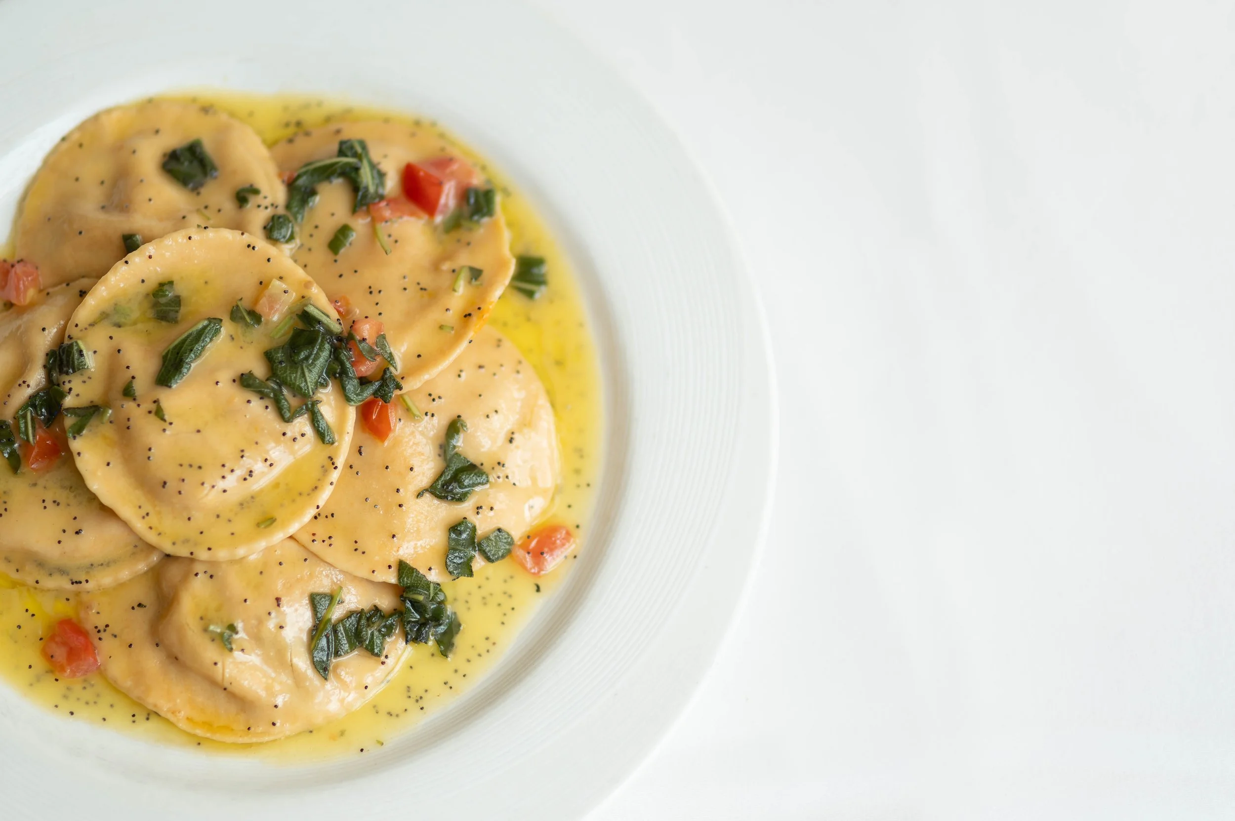 Ravioli ricotta at Bice, Palm Beach
