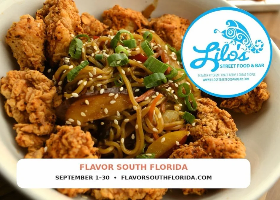 Lake Worth Beach is turning up the Flavor. 🌮🍹

Lilo&rsquo;s Streetfood &amp; Bar is serving a $35 three-course dinner this September, with everything from Fig on Pig on Smoke and Crispy Rice to street tacos, Drunken Noodles, the Dreamy One UFO Burg