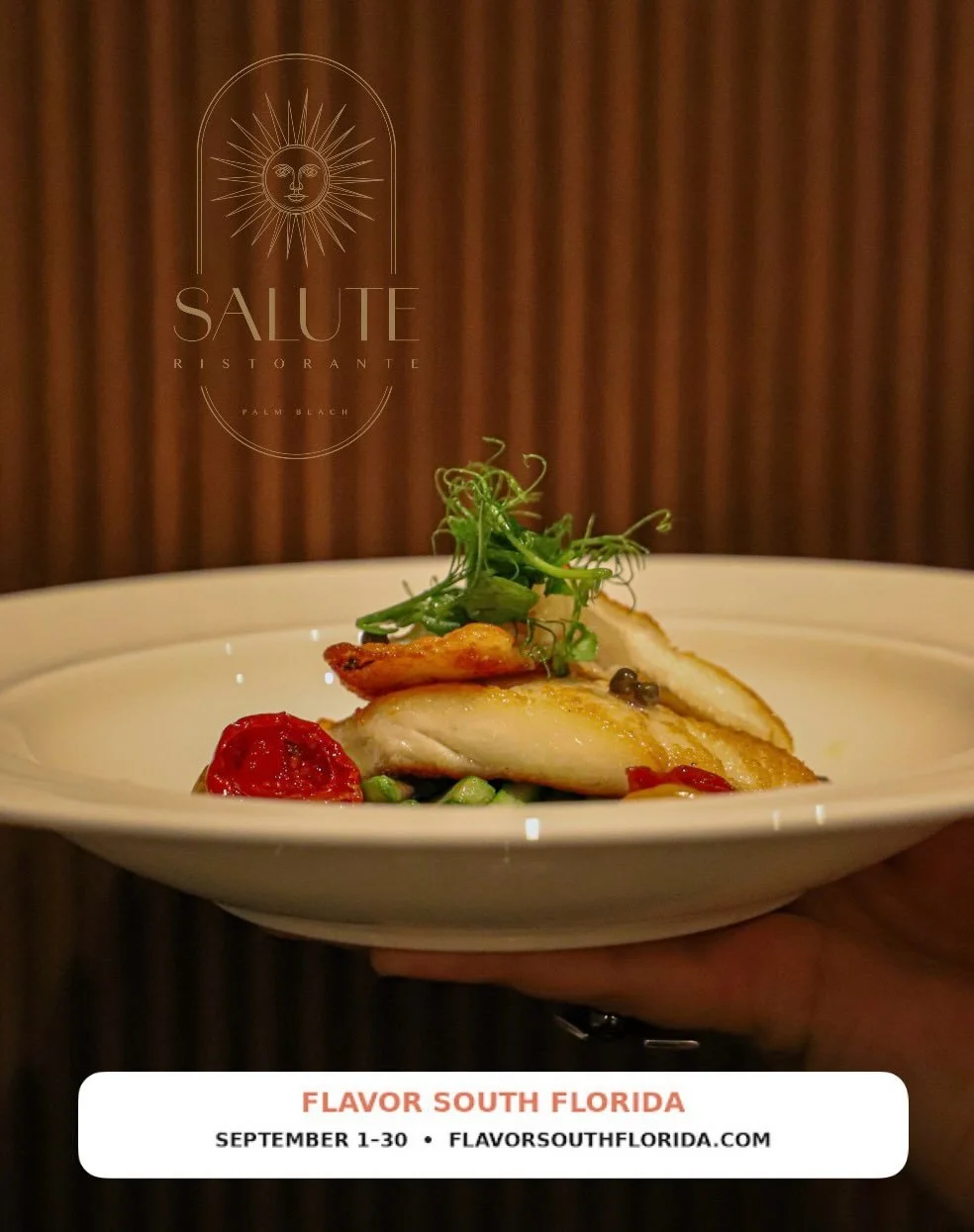 Five courses. One beautiful Palm Beach evening. ✨🍷

Salute Ristorante is bringing an elevated Italian experience to Flavor South Florida with a $65 five-course menu featuring selections like snow crab ravioli, saffron risotto, Wagyu filet, branzino 