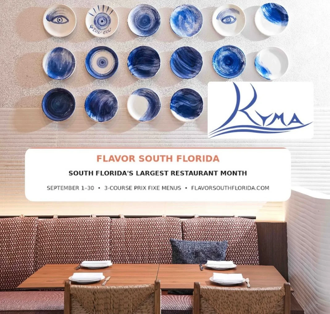 West Palm Beach is serving up a taste of Greece this September. 🇬🇷✨

Kym&aacute; joins Flavor South Florida with a three-course prix fixe menu featuring favorites like grilled octopus, lamb chops, branzino, chicken kebab, baklava and more.

🍴 Lunc