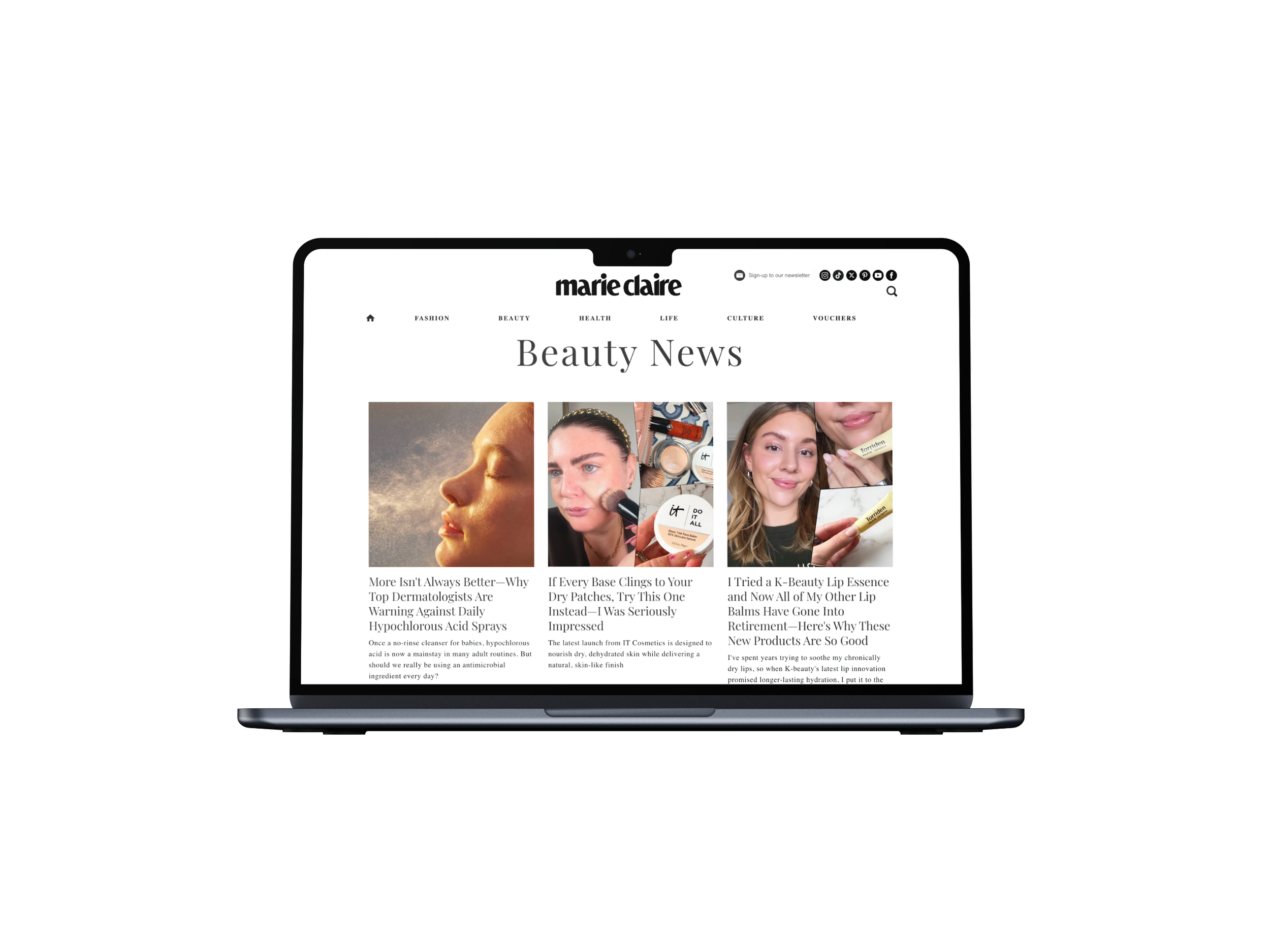 Beauty brand landing national press coverage without a PR agency, shown on laptop screen
