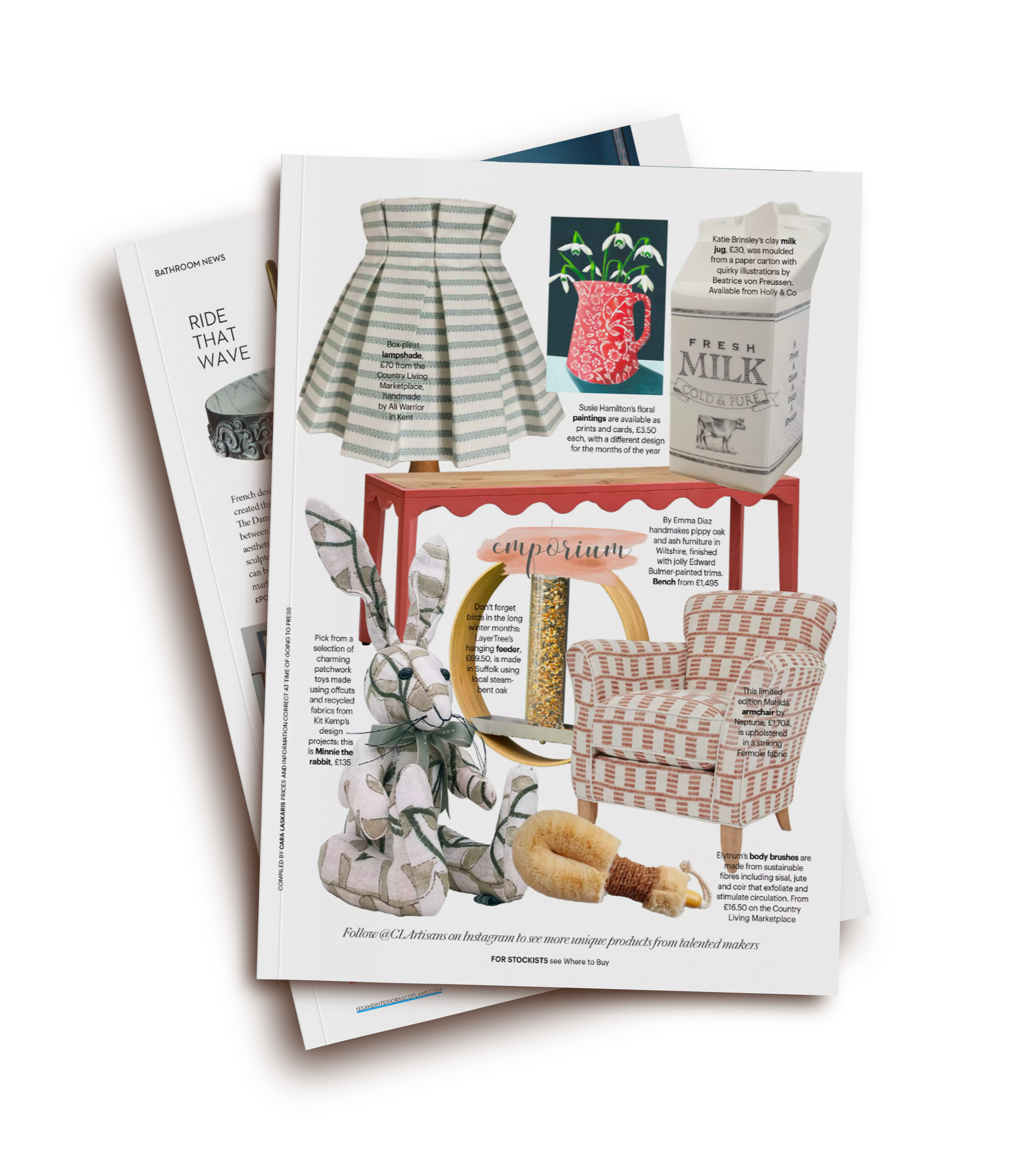 Homeware and gift products featured in magazine coverage through the PR Dispatch press database